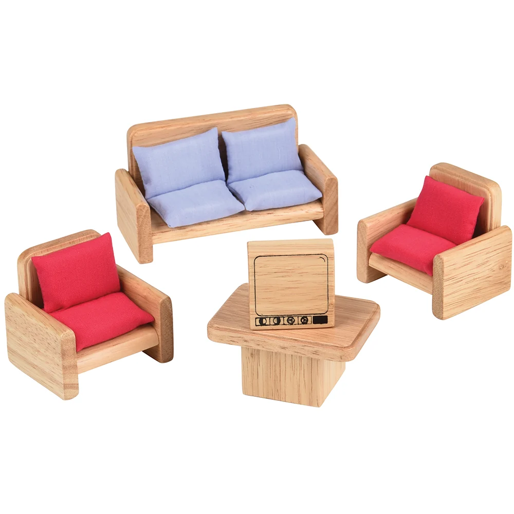 Hardwood Dollhouse Furniture Set | 26 Piece Set - Image 4