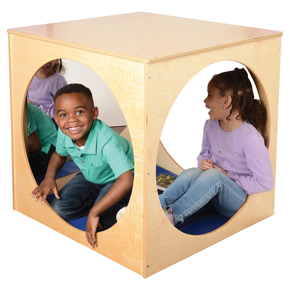 Hide Away Cube with Portholes | Eco-Friendly Classroom Play Space - Image 3