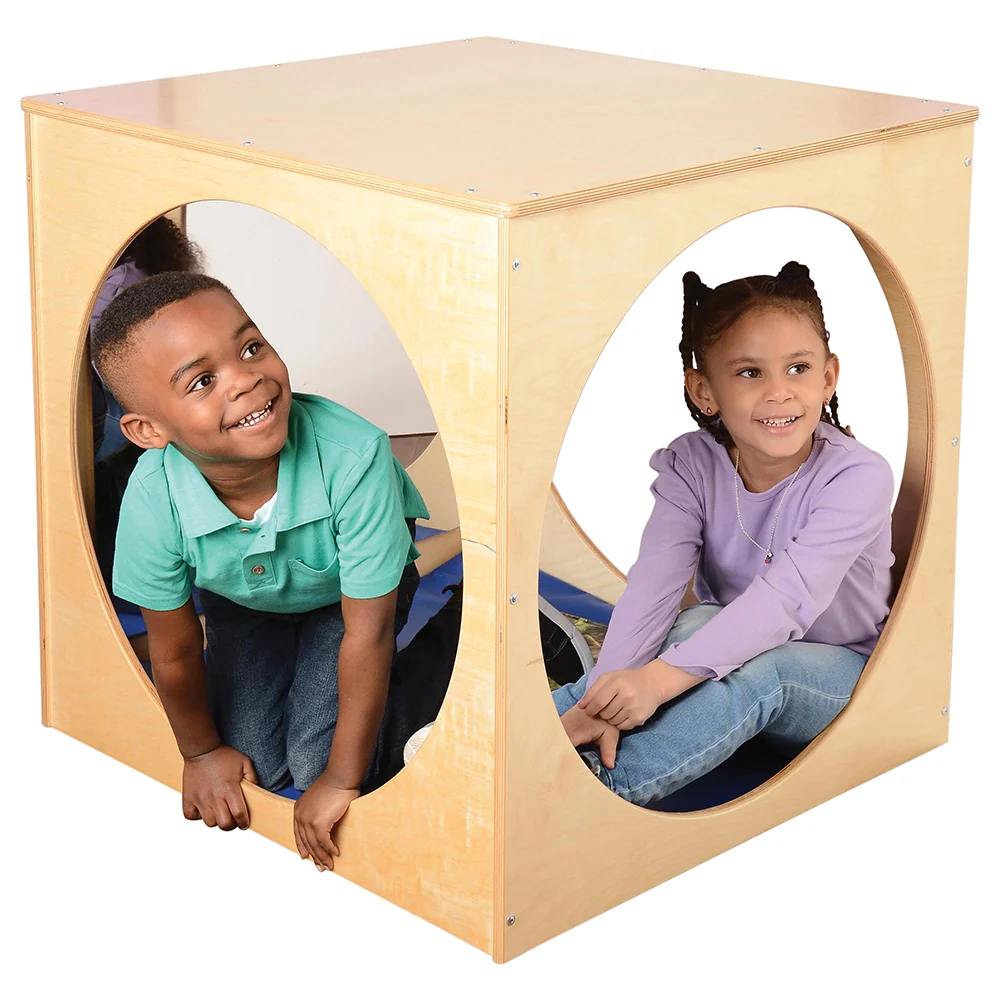 Hide Away Cube with Portholes | Eco-Friendly Classroom Play Space - Image 4