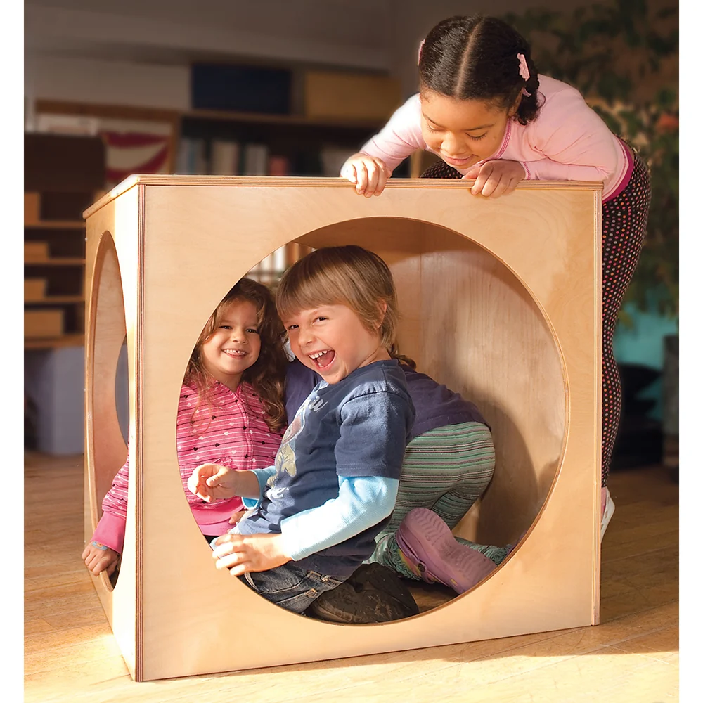 Hide Away Cube with Portholes | Eco-Friendly Classroom Play Space - Image 6