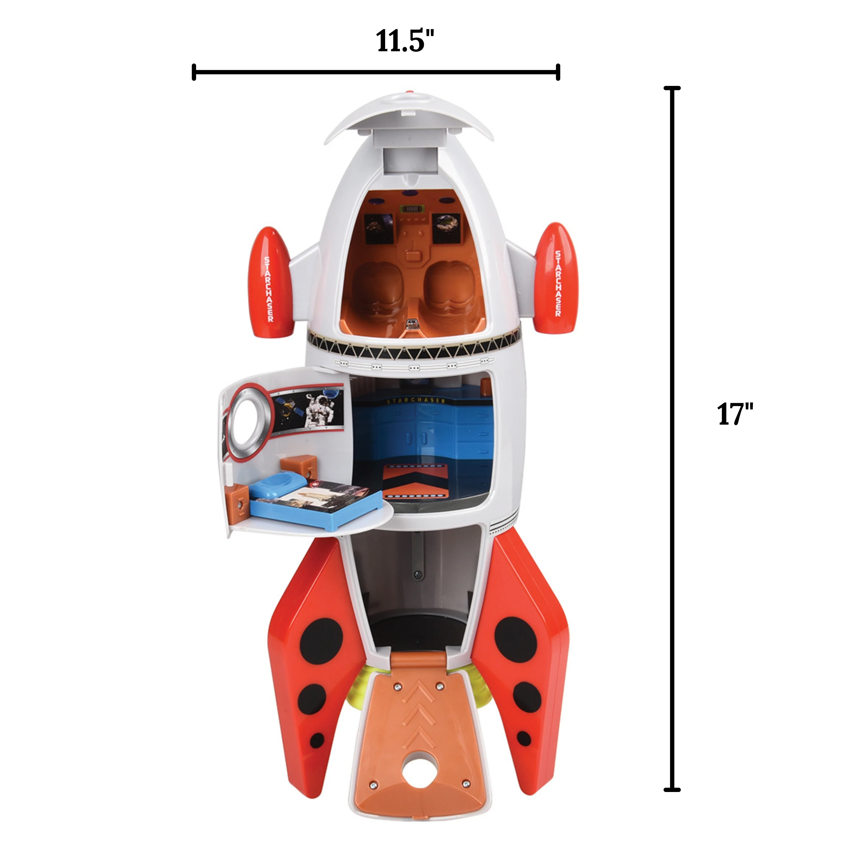 Space Mission Rocket Ship Playset with Sounds | 7-Piece Astronaut & Alien Adventure Set - Image 3