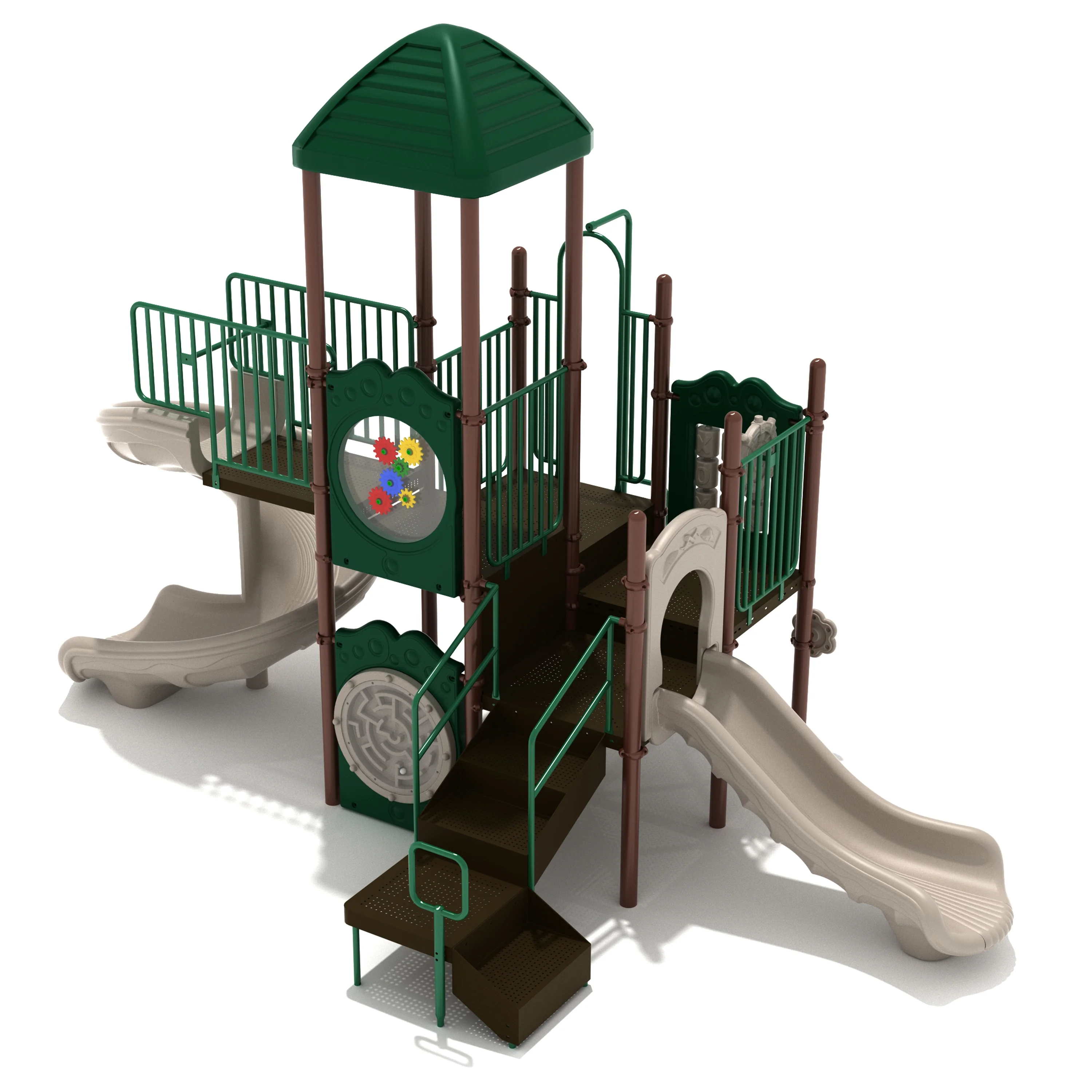 Hoosier Nest Multi-Slide Playground Set | Spiral Slide, Activity Panels & Ball Maze for Ages 2–12 - Image 4