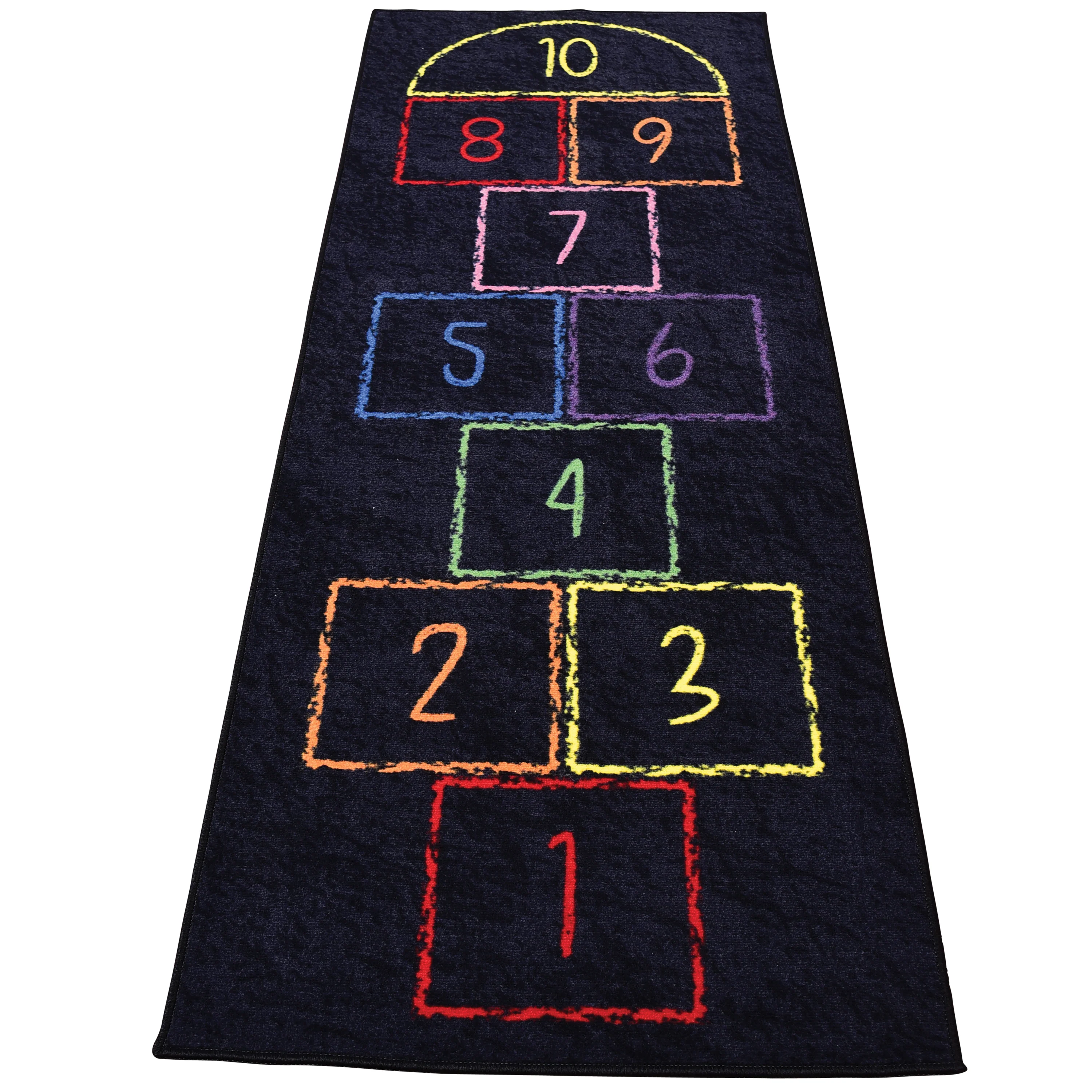 Hopscotch Rug for Kids – 79" Indoor/Outdoor Classroom Floor Mat