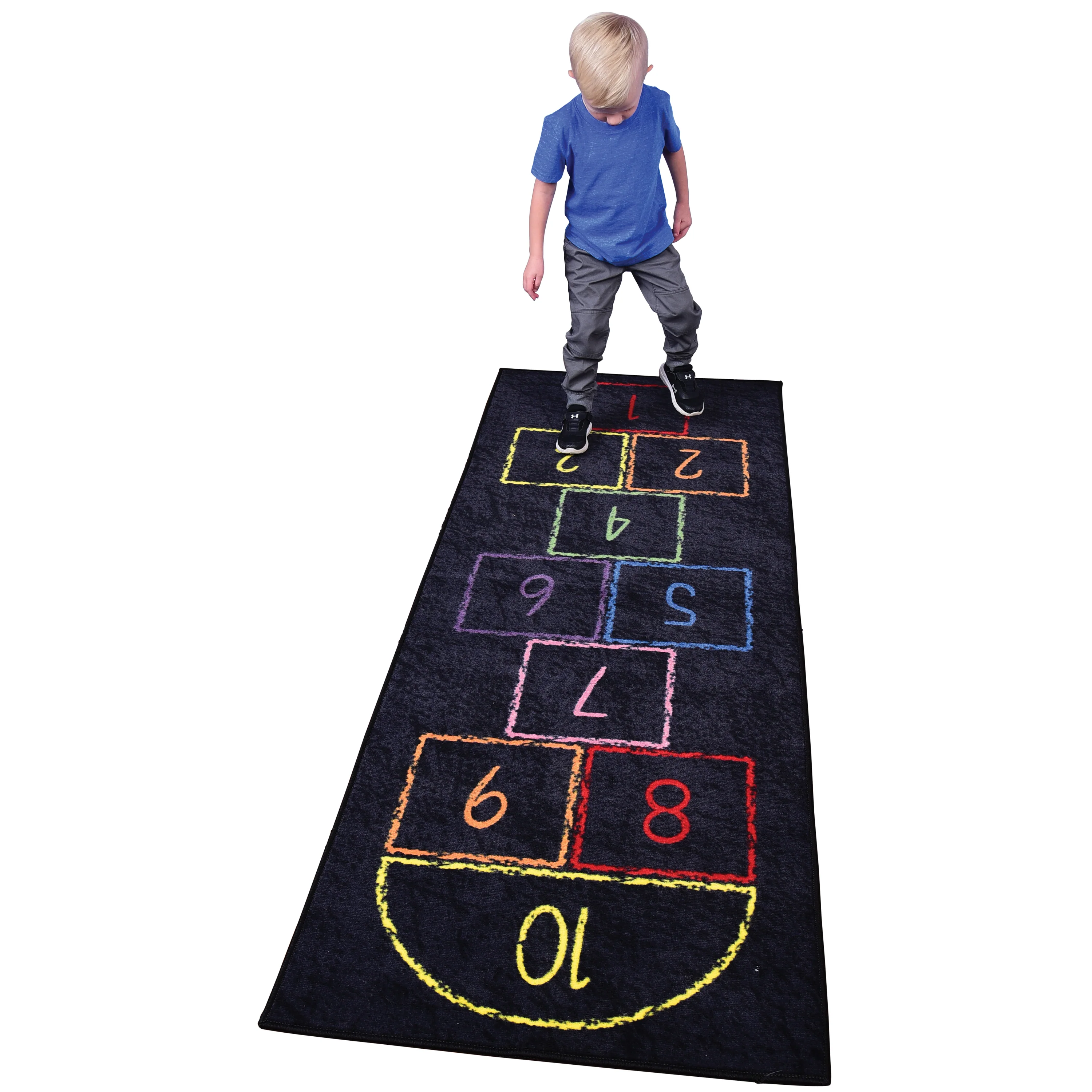 Hopscotch Rug for Kids – 79" Indoor/Outdoor Classroom Floor Mat - Image 3