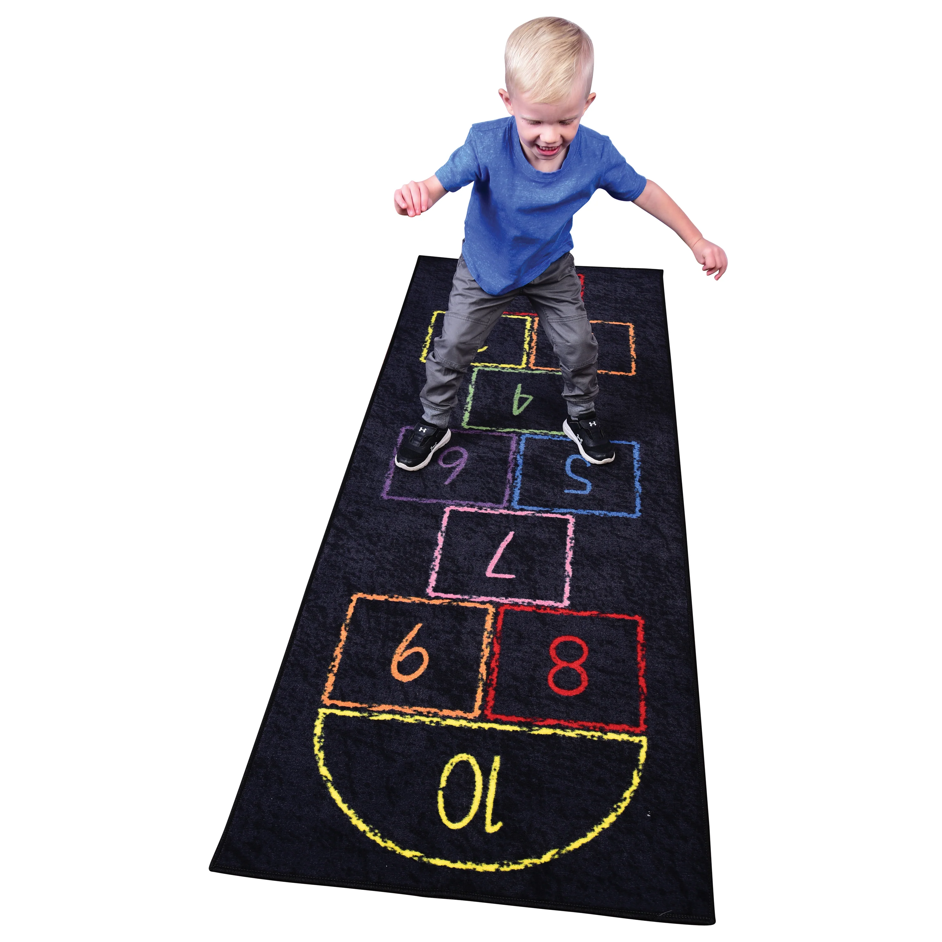 Hopscotch Rug for Kids – 79" Indoor/Outdoor Classroom Floor Mat - Image 4