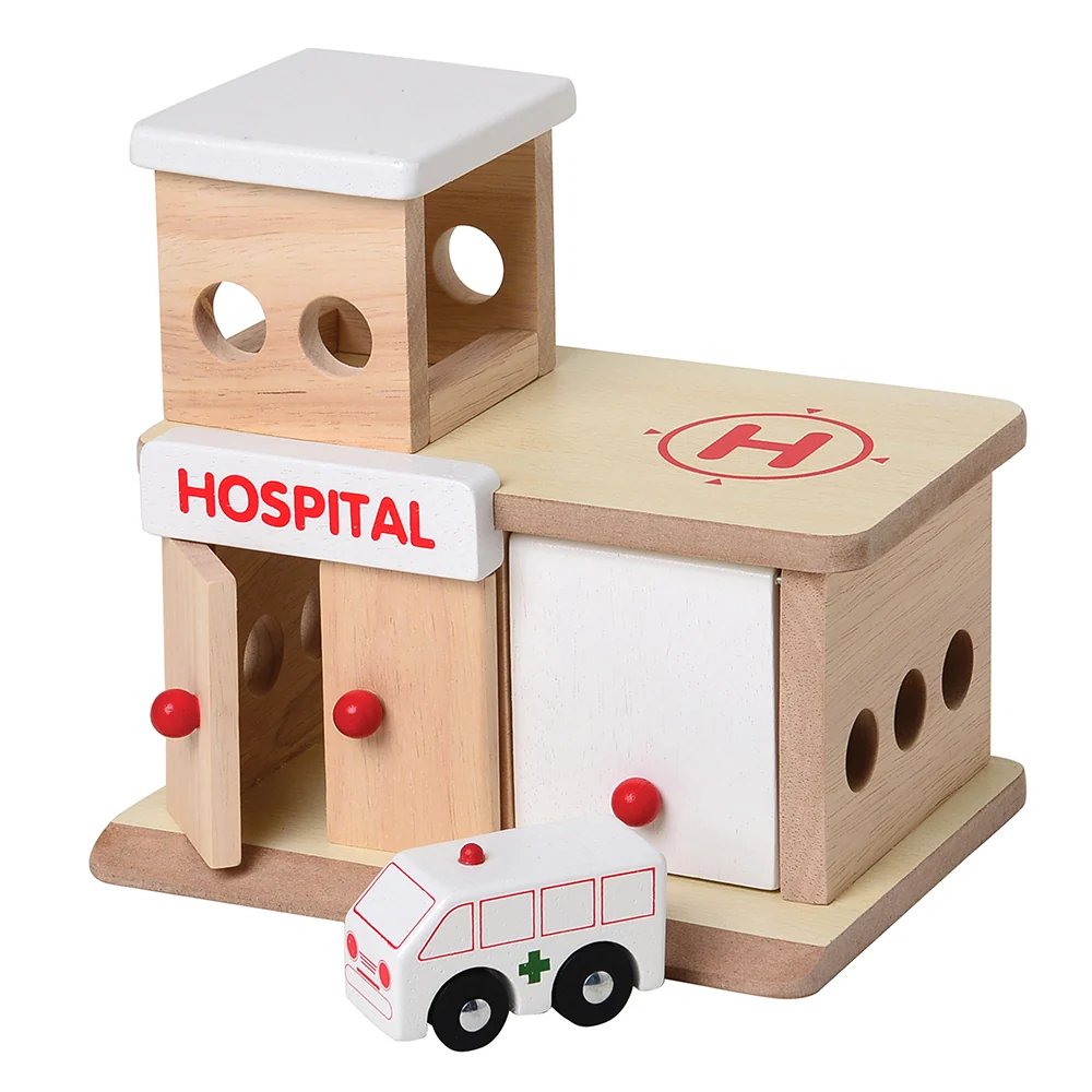 Block Play Community Set with Hospital, Grocery Store, Restaurant & Toy Store - Image 5
