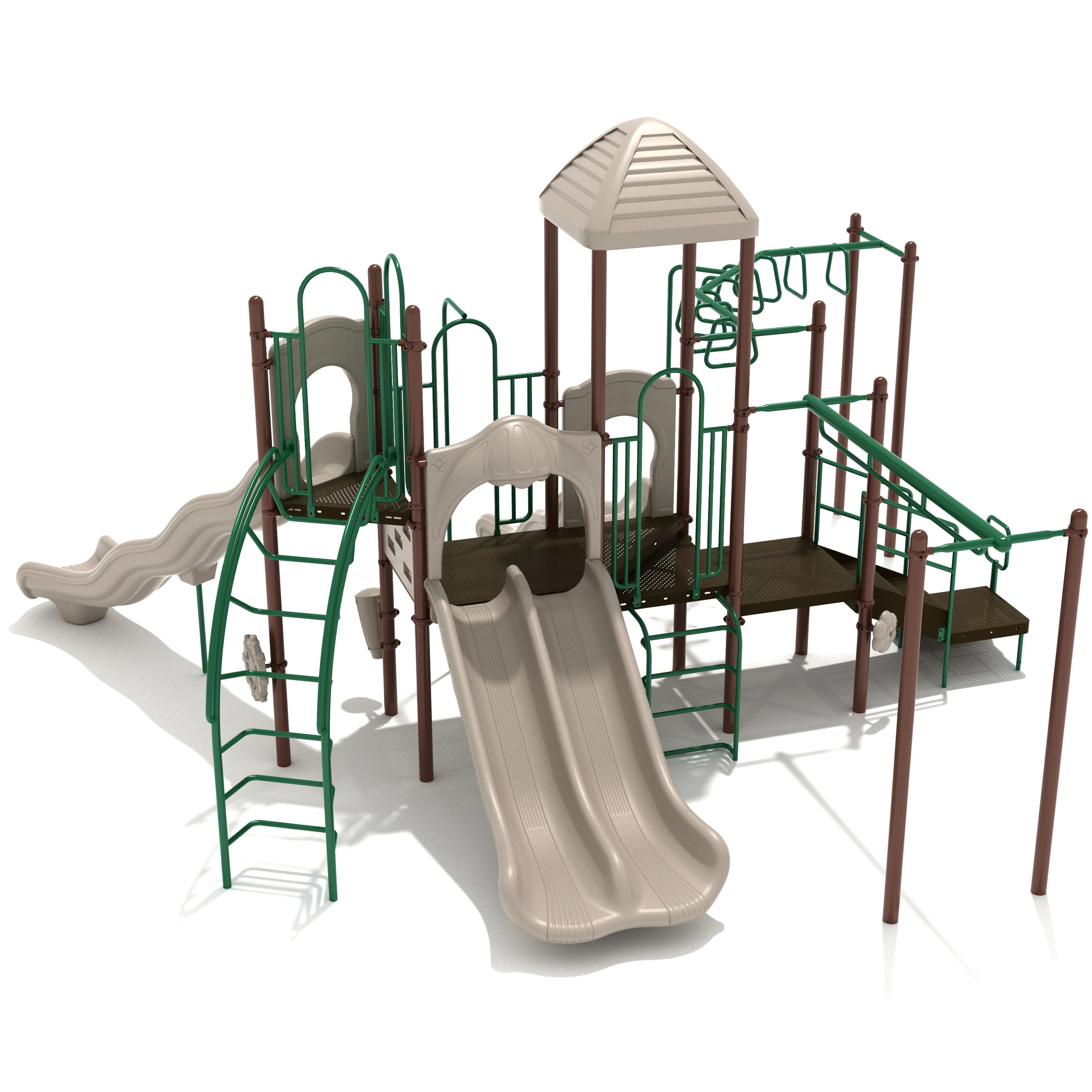 Imperial Springs Adventure Playground Set | Multi-Slide, Overhead Climbers for Ages 5–12
