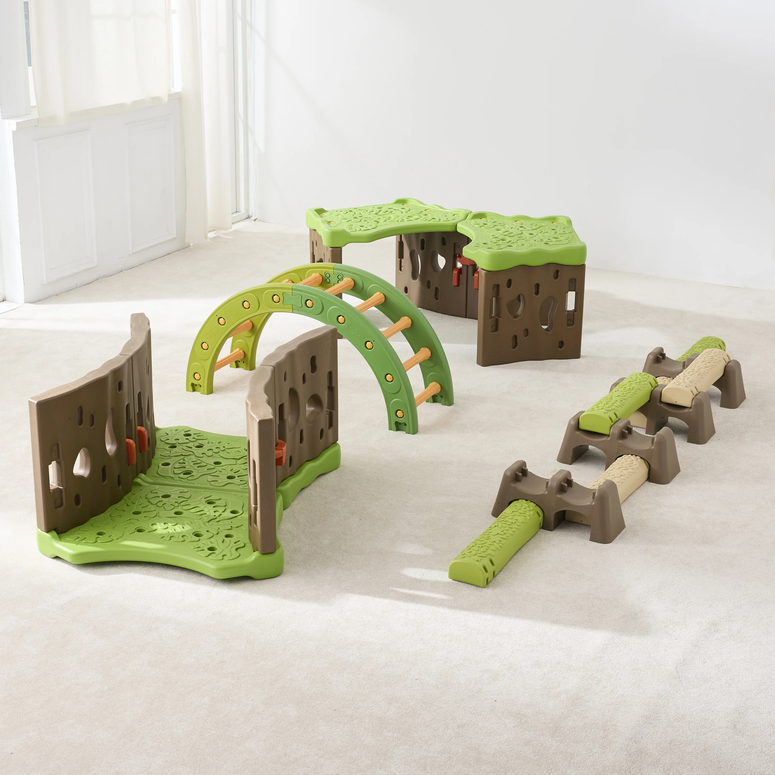 Jungle Forest Adventure | Nature-Inspired Gross Motor Activity Set with Forest Tunnel, Jungle Trail & Balance Arch - Image 3