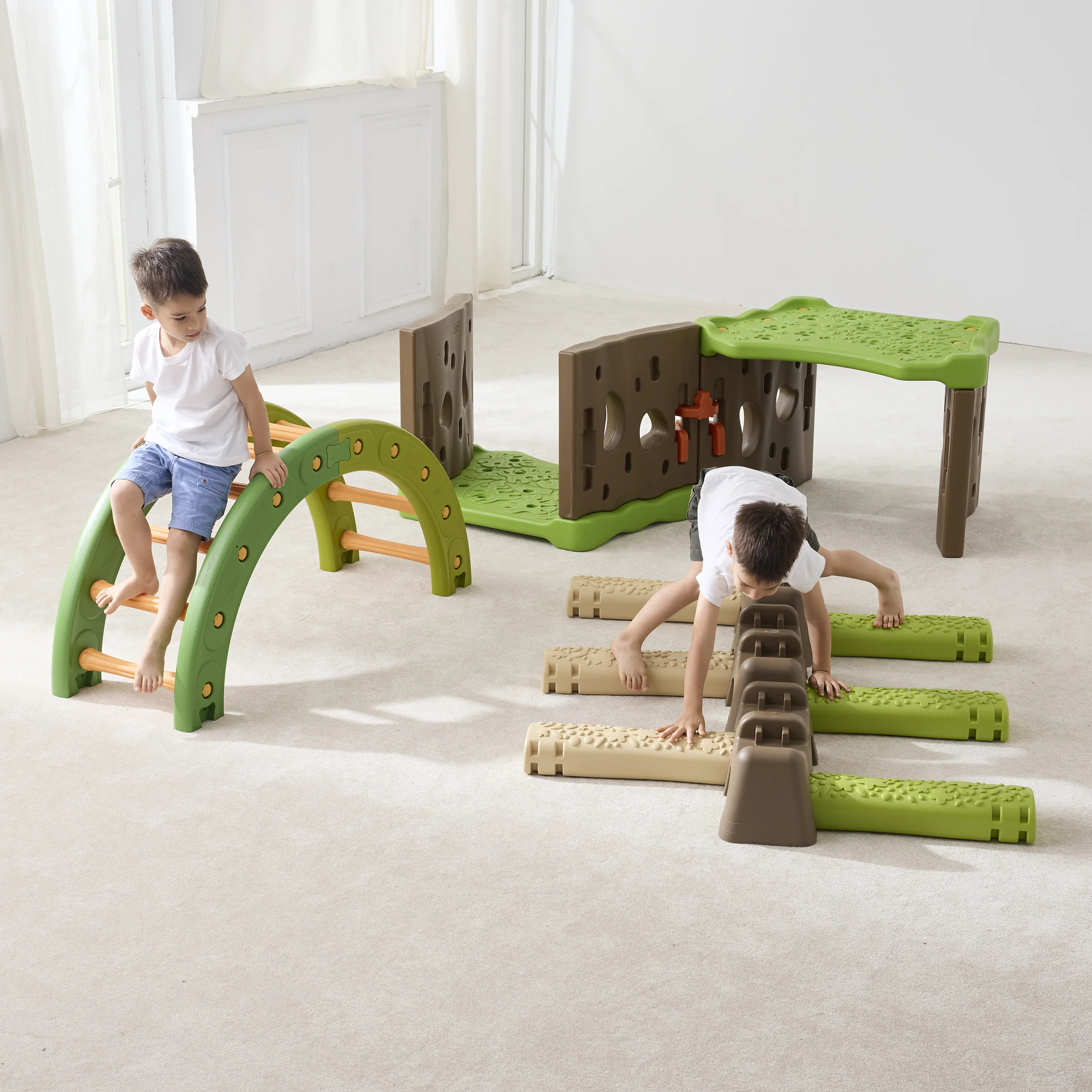 Jungle Forest Adventure | Nature-Inspired Gross Motor Activity Set with Forest Tunnel, Jungle Trail & Balance Arch - Image 4