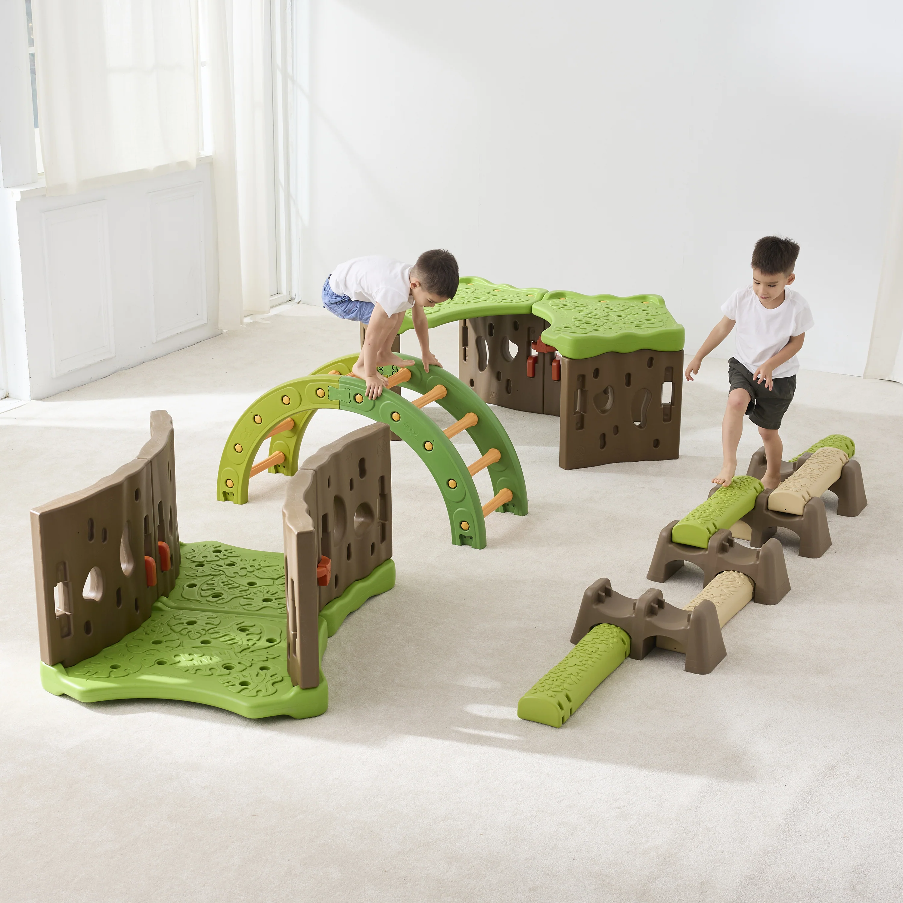 Jungle Forest Adventure | Nature-Inspired Gross Motor Activity Set with Forest Tunnel, Jungle Trail & Balance Arch - Image 7
