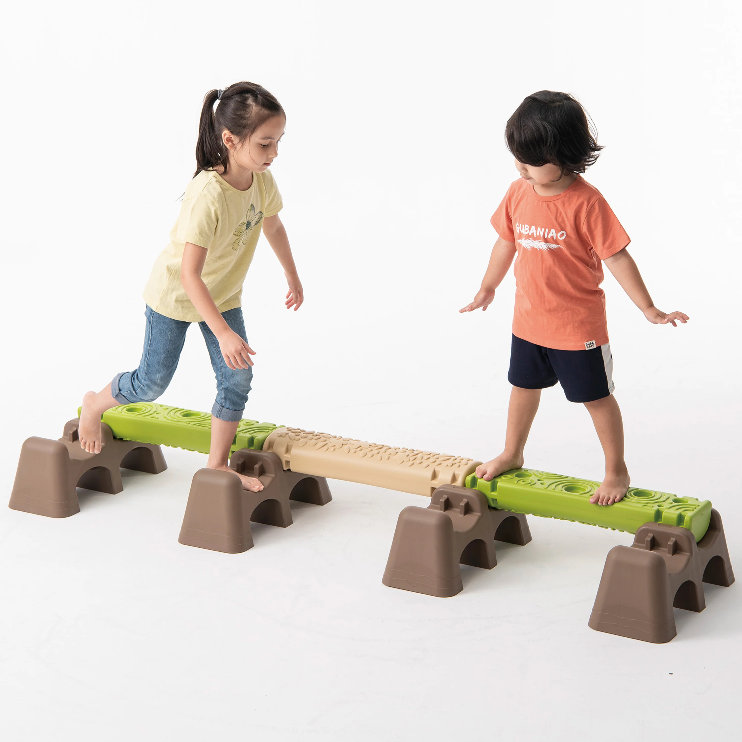 Jungle Trail Balance Logs & Bases | Gross Motor Balance Path Set with Textured Logs & Sturdy Stepping Bases - Image 12