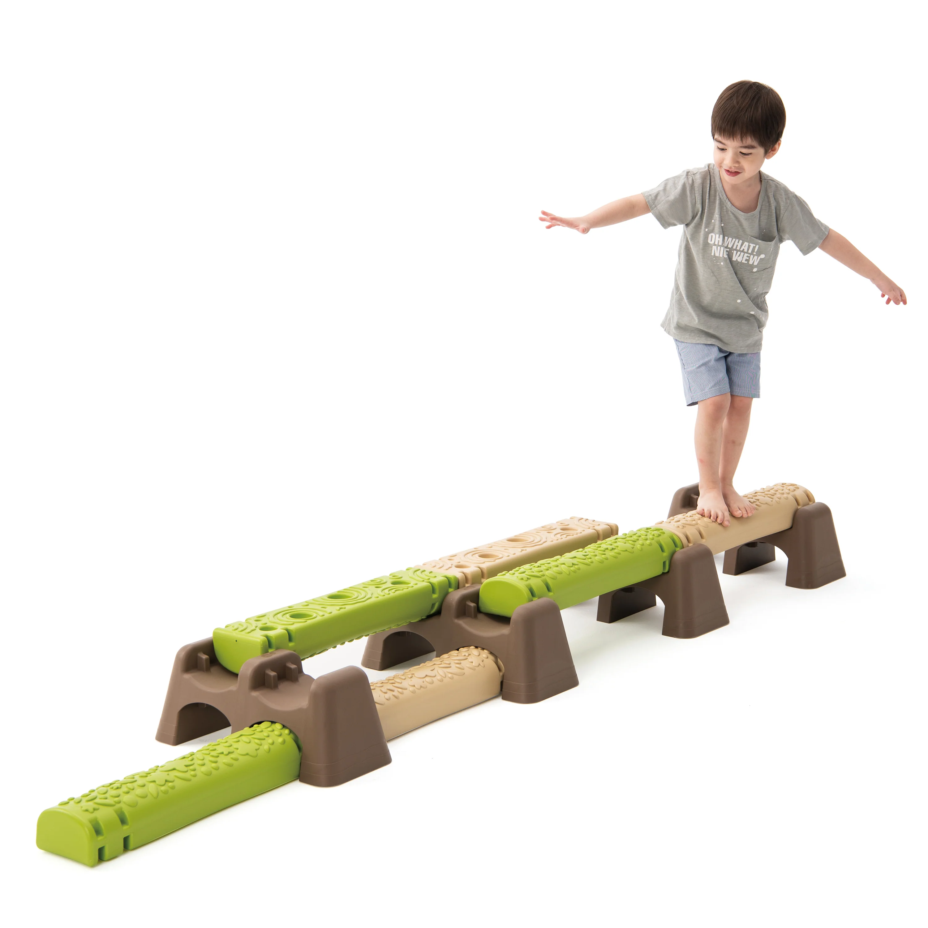 Jungle Trail Balance Logs & Bases | Gross Motor Balance Path Set with Textured Logs & Sturdy Stepping Bases - Image 14