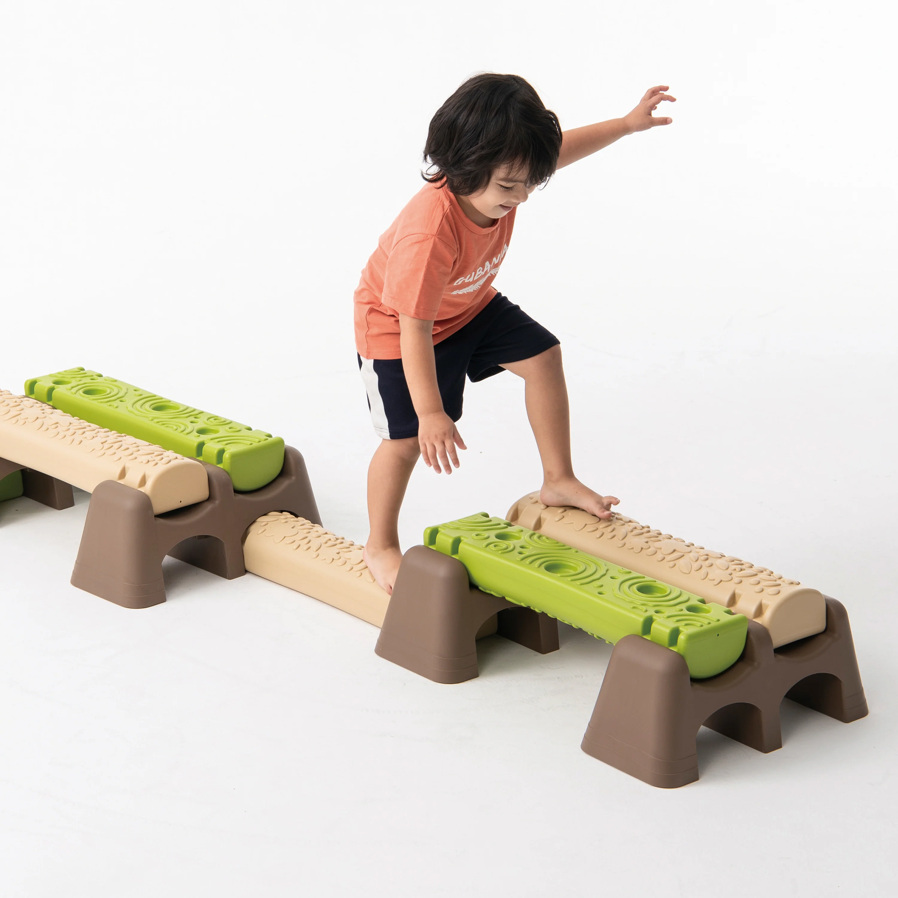 Jungle Trail Balance Logs & Bases | Gross Motor Balance Path Set with Textured Logs & Sturdy Stepping Bases - Image 15