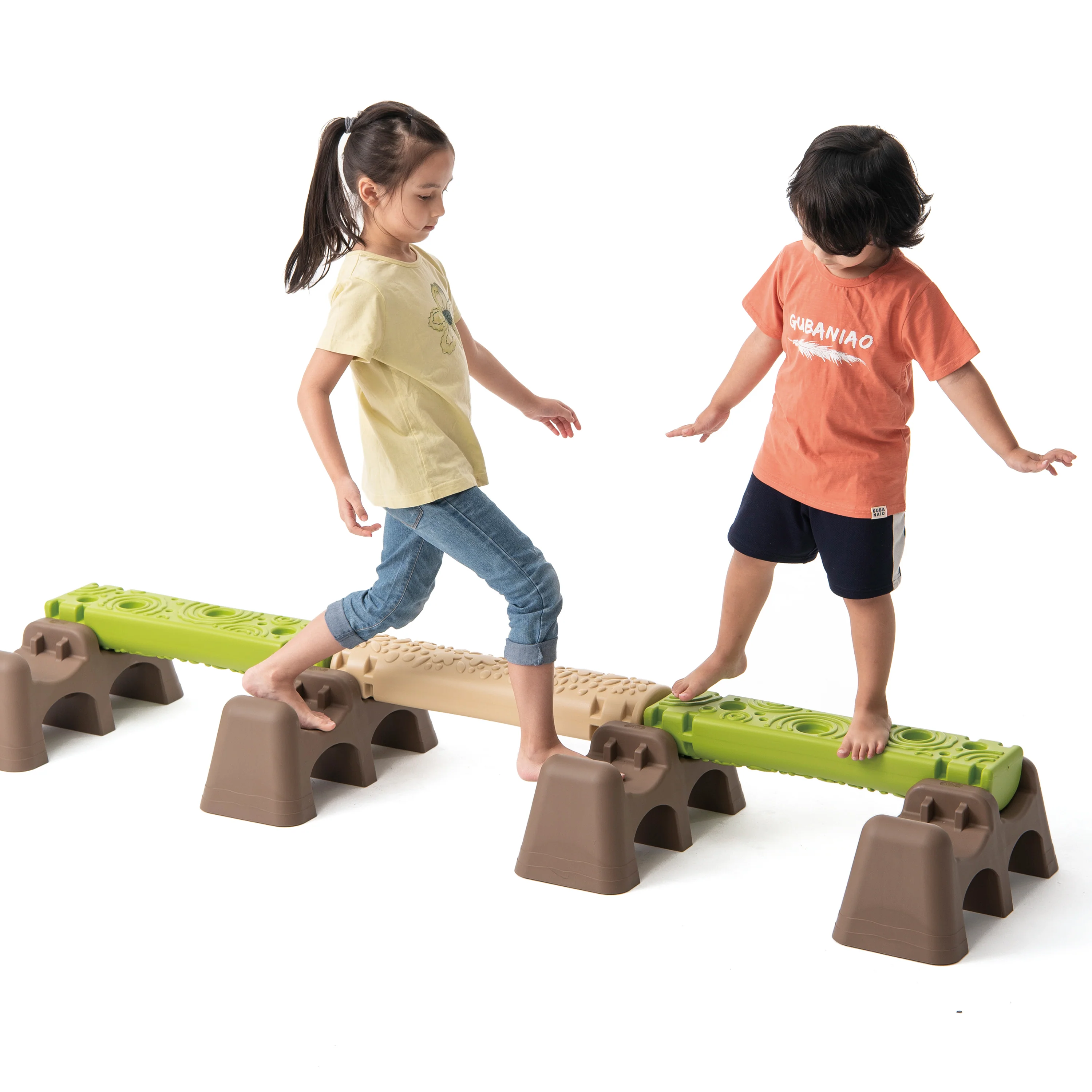 Jungle Trail Balance Logs & Bases | Gross Motor Balance Path Set with Textured Logs & Sturdy Stepping Bases - Image 16