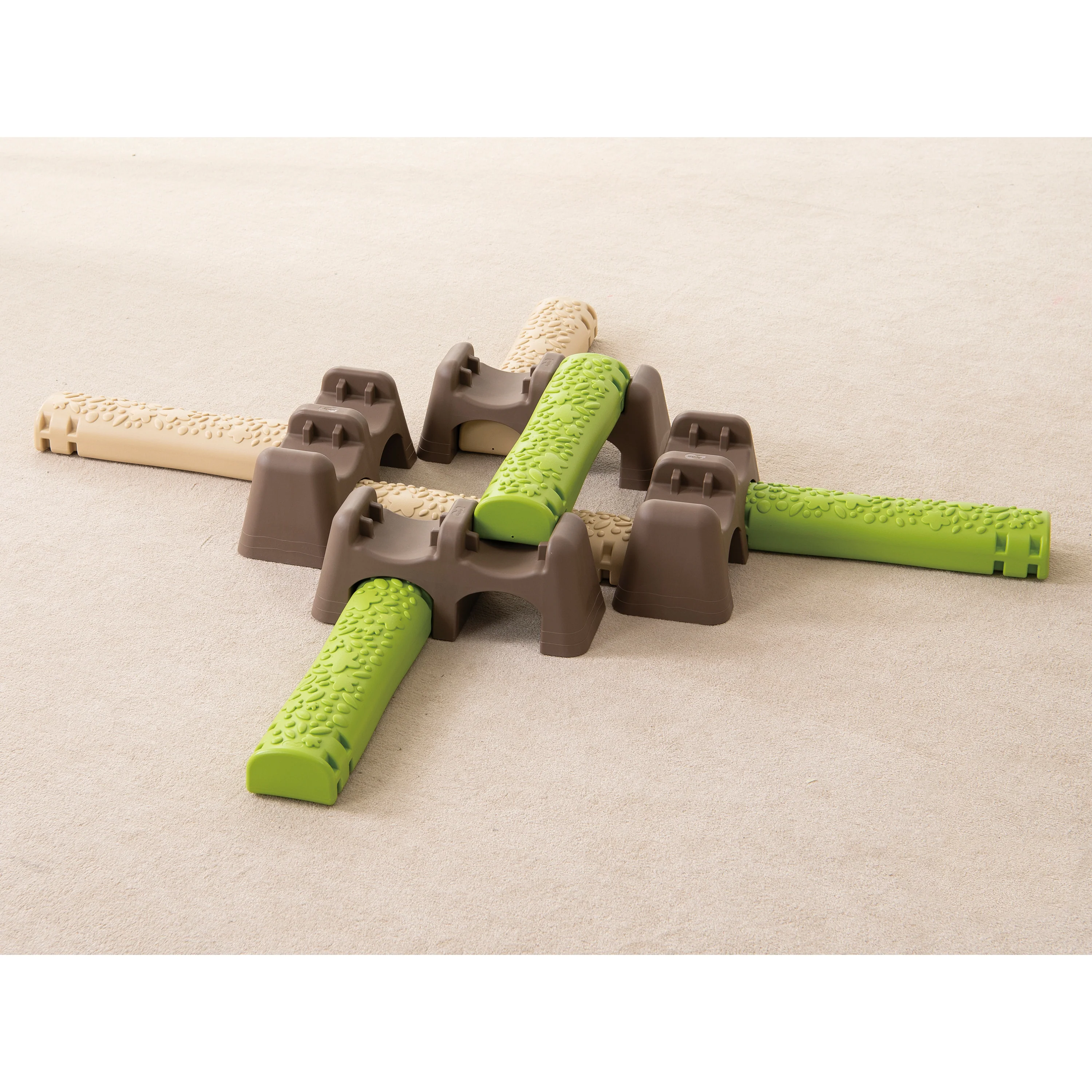 Jungle Trail Balance Logs & Bases | Gross Motor Balance Path Set with Textured Logs & Sturdy Stepping Bases - Image 2