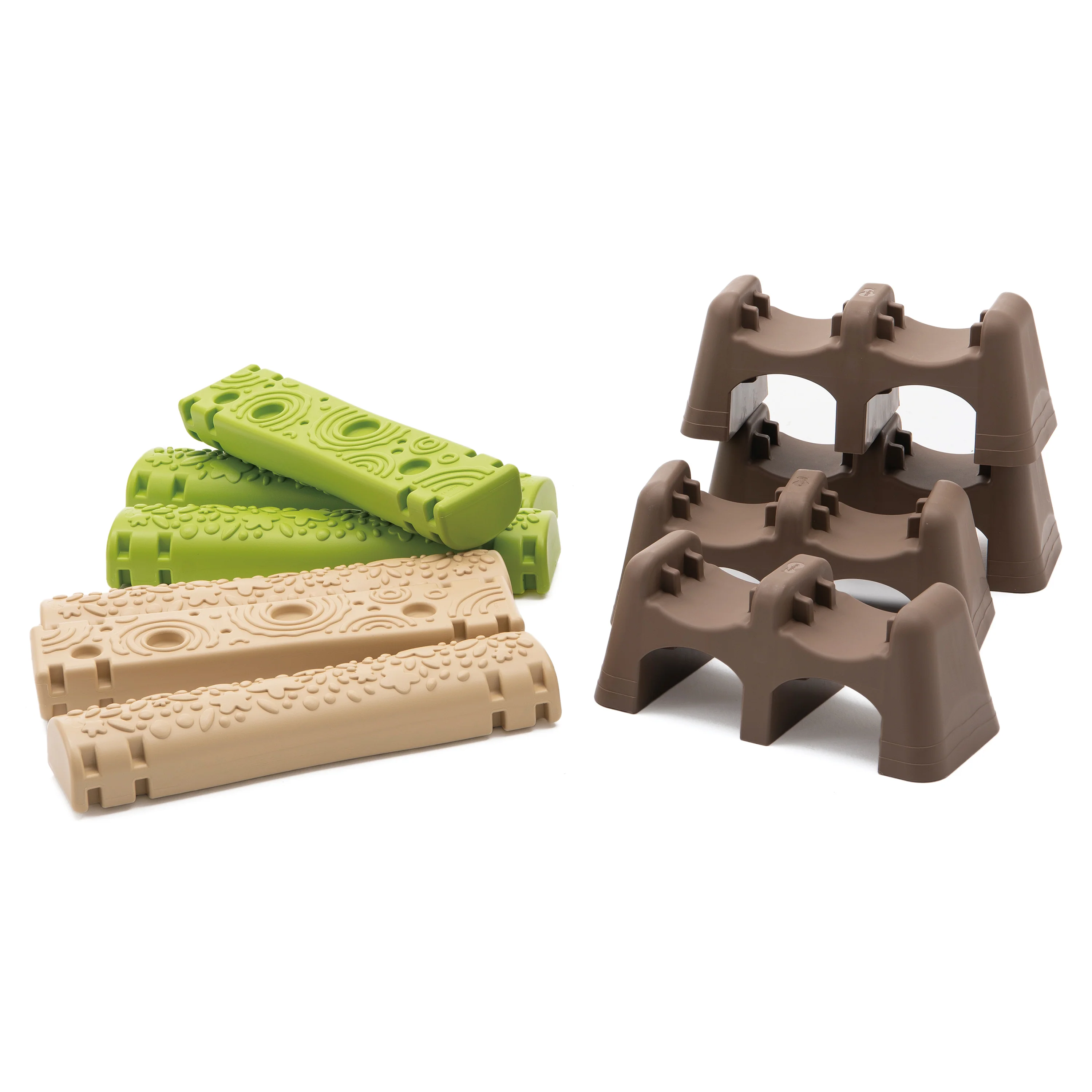 Jungle Trail Balance Logs & Bases | Gross Motor Balance Path Set with Textured Logs & Sturdy Stepping Bases - Image 3