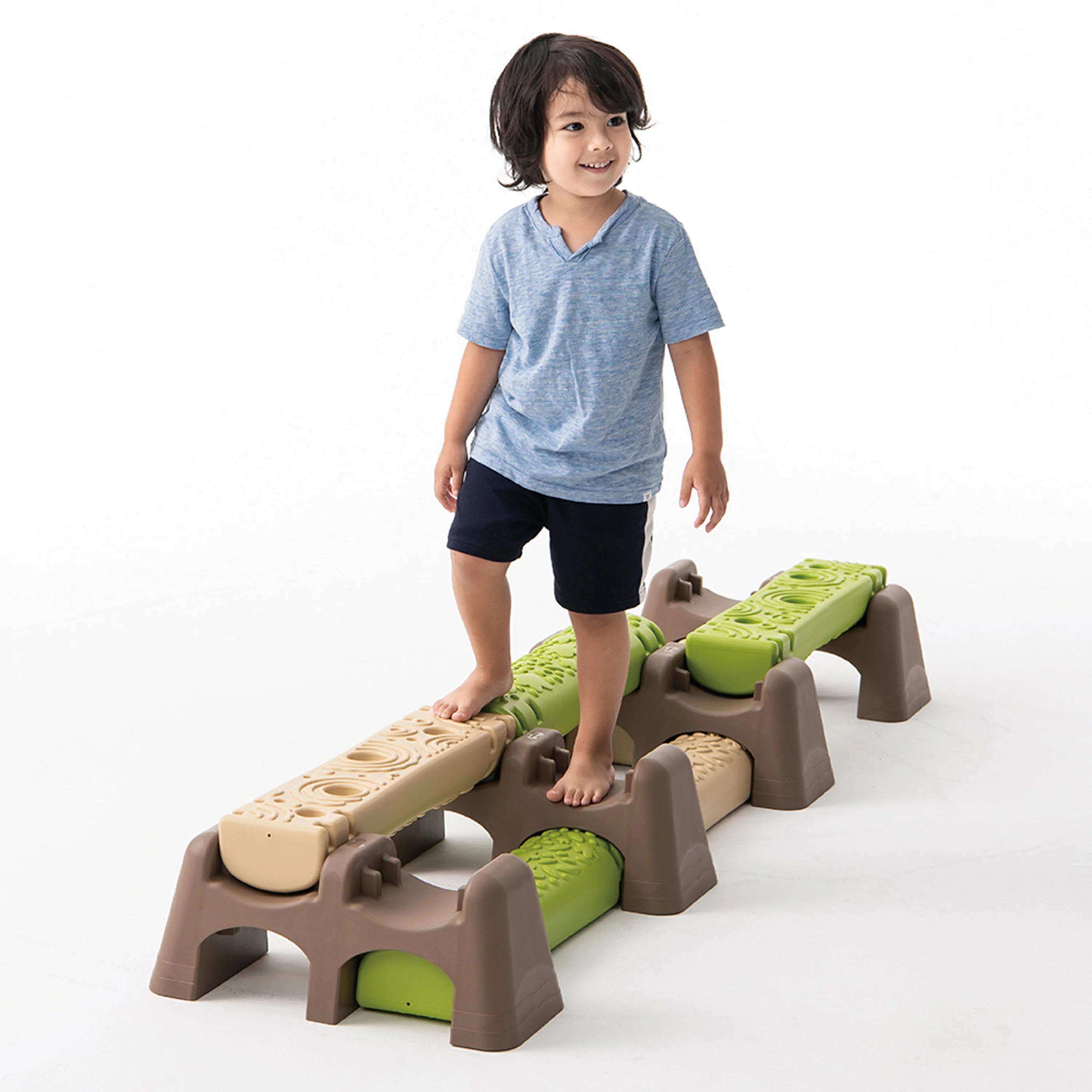 Jungle Trail Balance Logs & Bases | Gross Motor Balance Path Set with Textured Logs & Sturdy Stepping Bases - Image 8