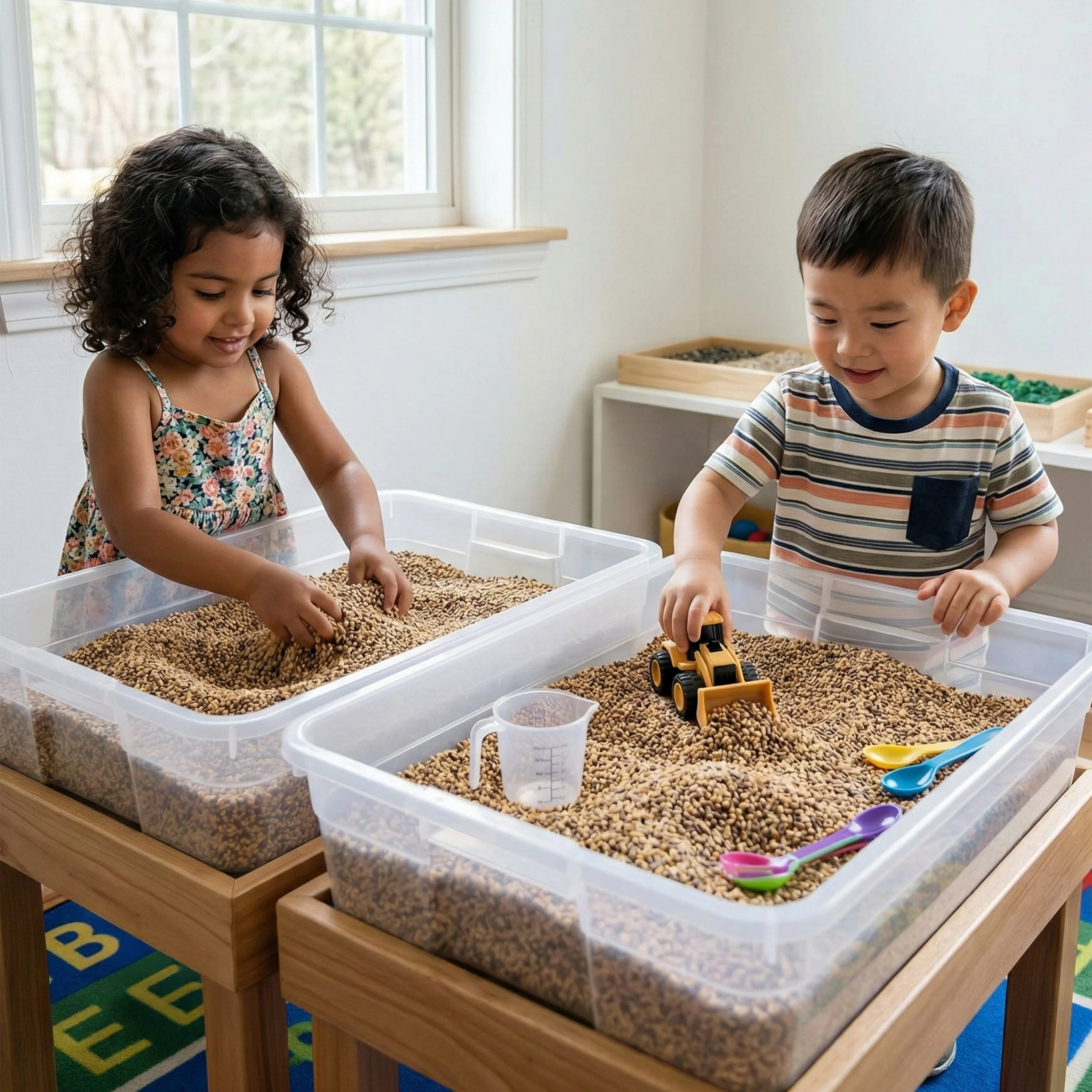 Kidfetti® Sensory Play Pellets | 10 lb Neutral 2-Tone Mix | Clean Sand Alternative - Image 2