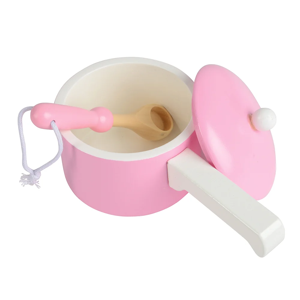 36-Piece Wooden Toy Dishes & Utensils Basics Set | including Pots, Pans - Image 4