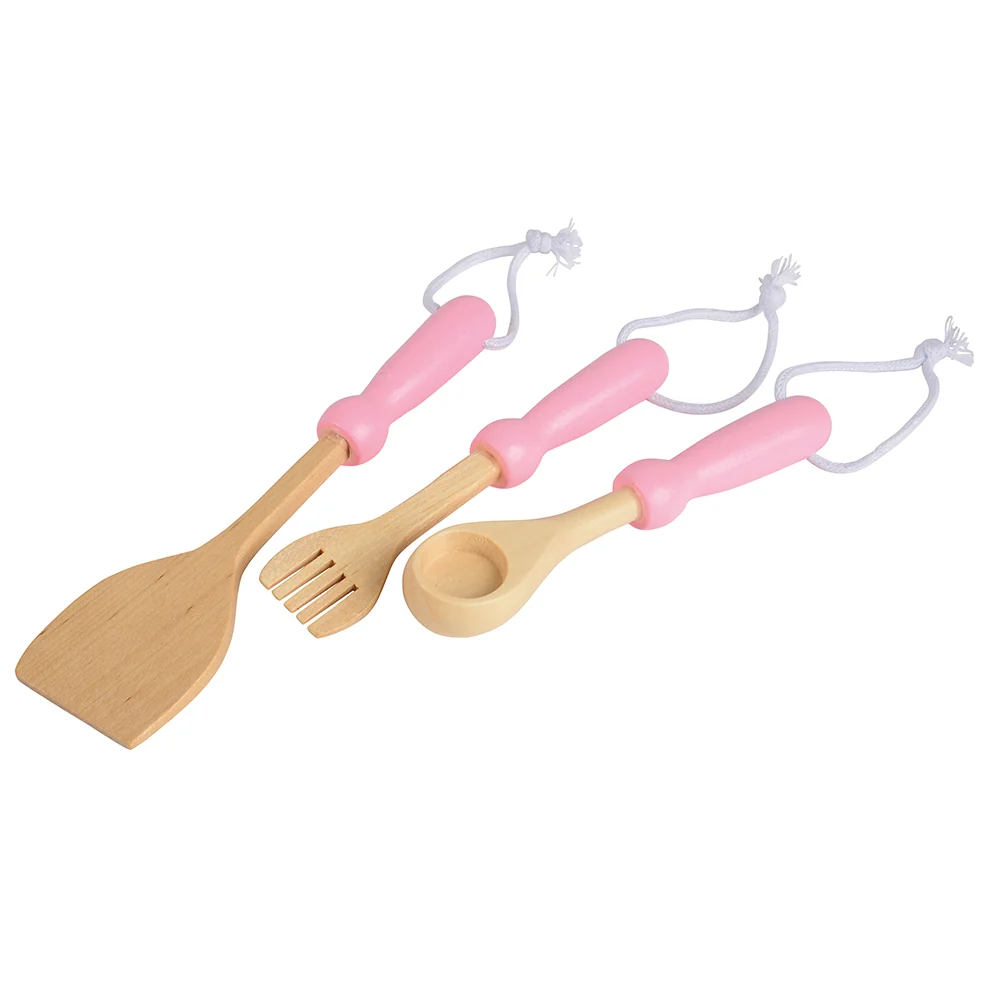 36-Piece Wooden Toy Dishes & Utensils Basics Set | including Pots, Pans - Image 5