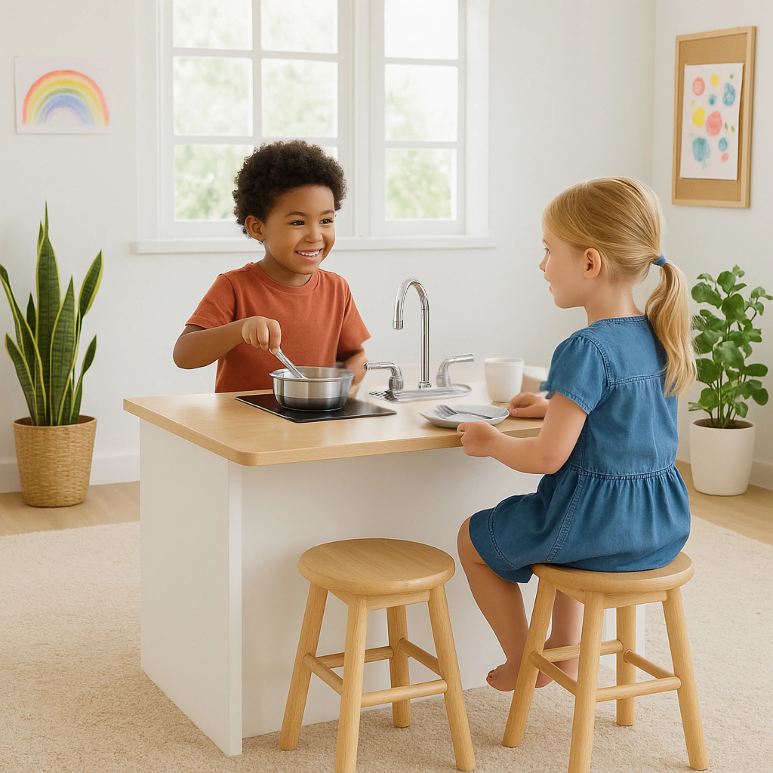 Kitchen Island and Barstools Bundle - Image 2