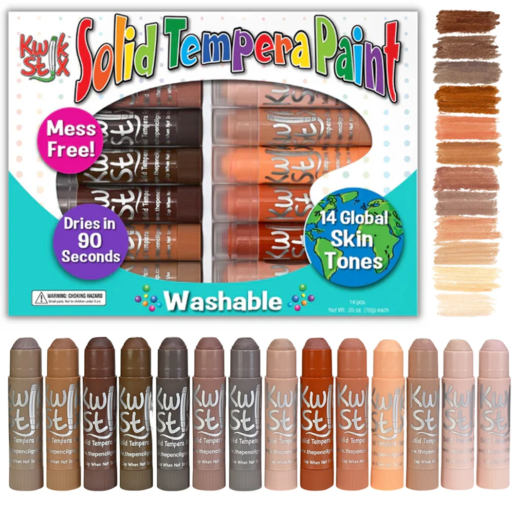 Kwik Stix Global Skin Tones 14-Piece Set | No-Mess Tempera Paint - Image 3