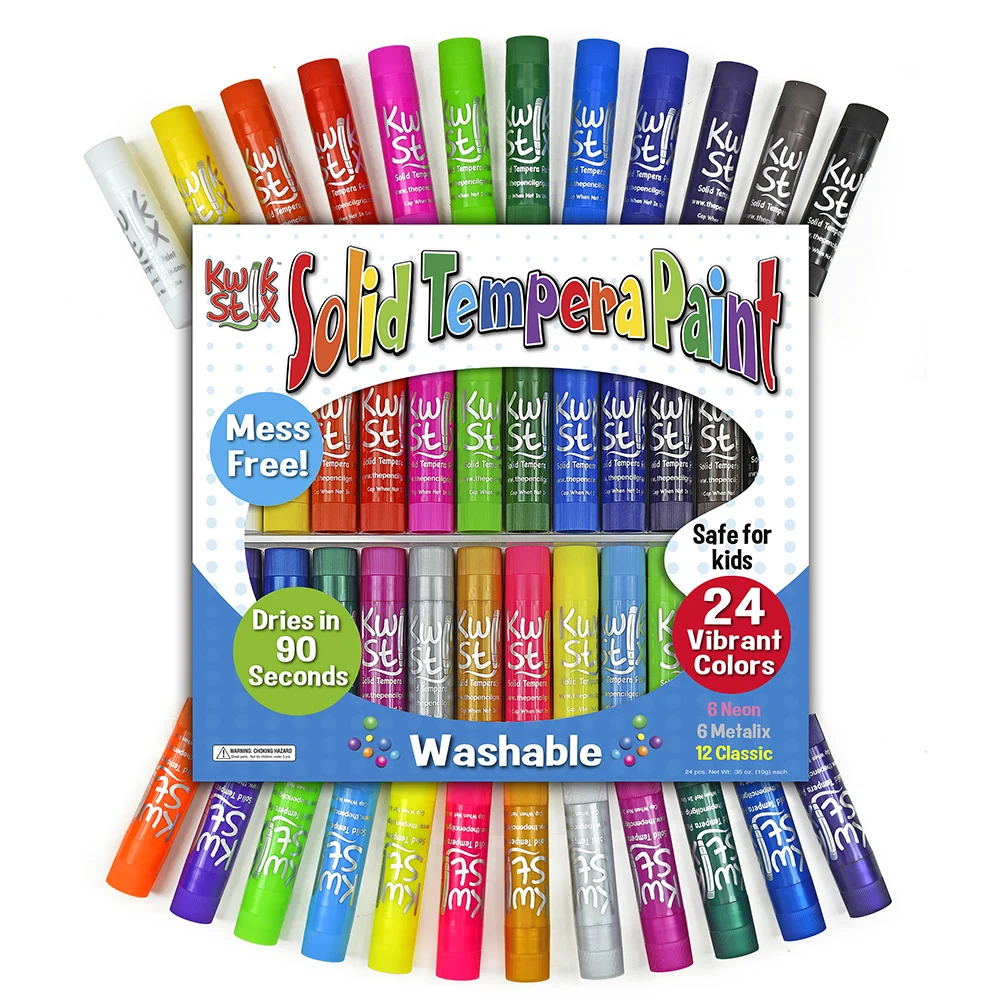 Kwik Stix No-Mess Tempera Paint Sticks | 24 Assorted Colors - Image 2