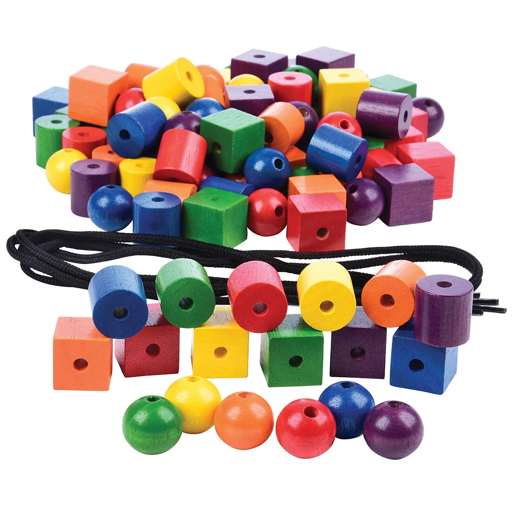 Large Wooden Colored Beads