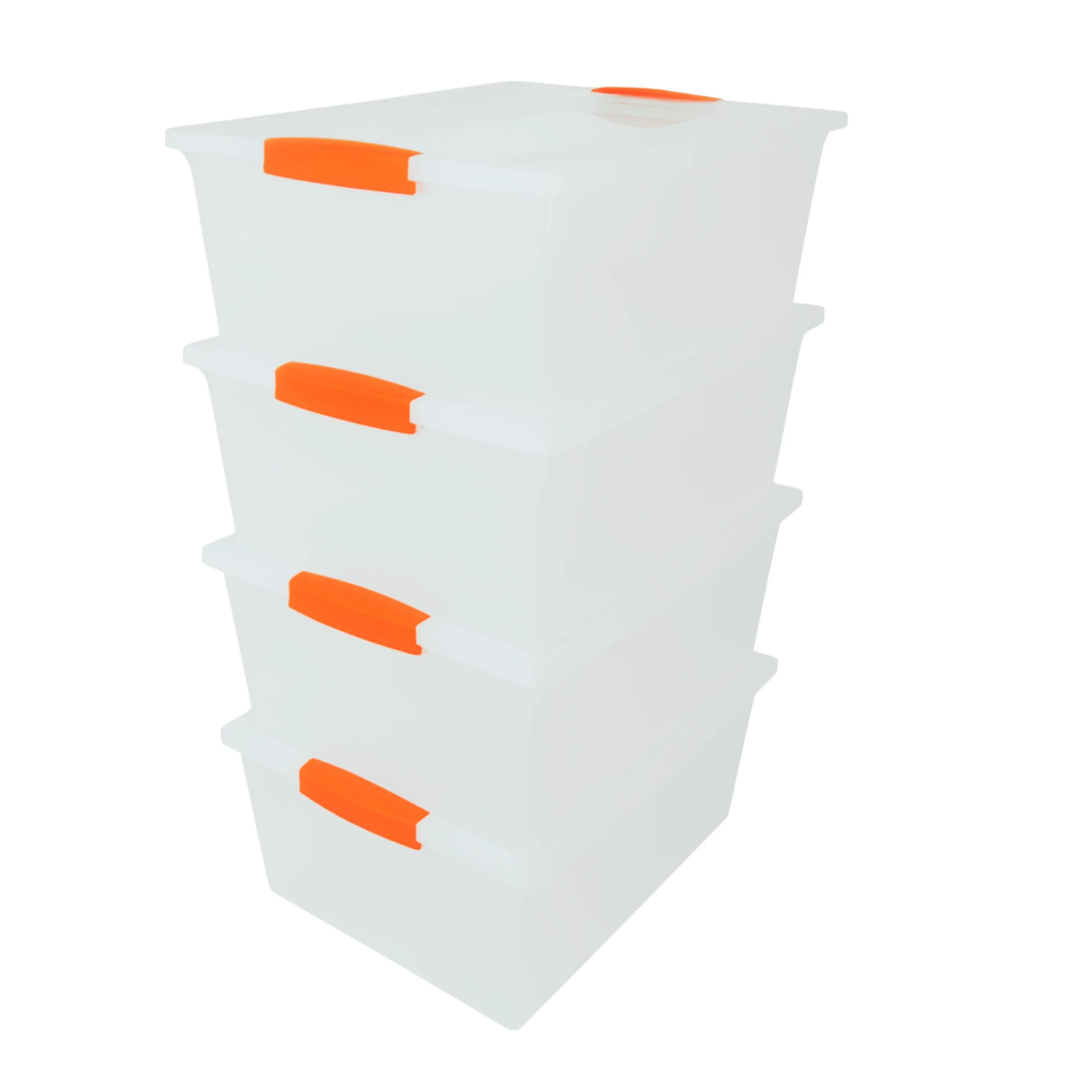 Snap Handle Storage Tote with Latching Lid – Stackable Plastic Organizer Bin for Home, Classroom, Office, Toys, Crafts – 14.25" x 11.5" x 5.75" - Image 3