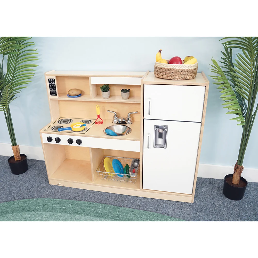 Let’s Play Toddler Kitchen Combo™ | All-in-One Pretend Play Kitchen Set in White - Image 3