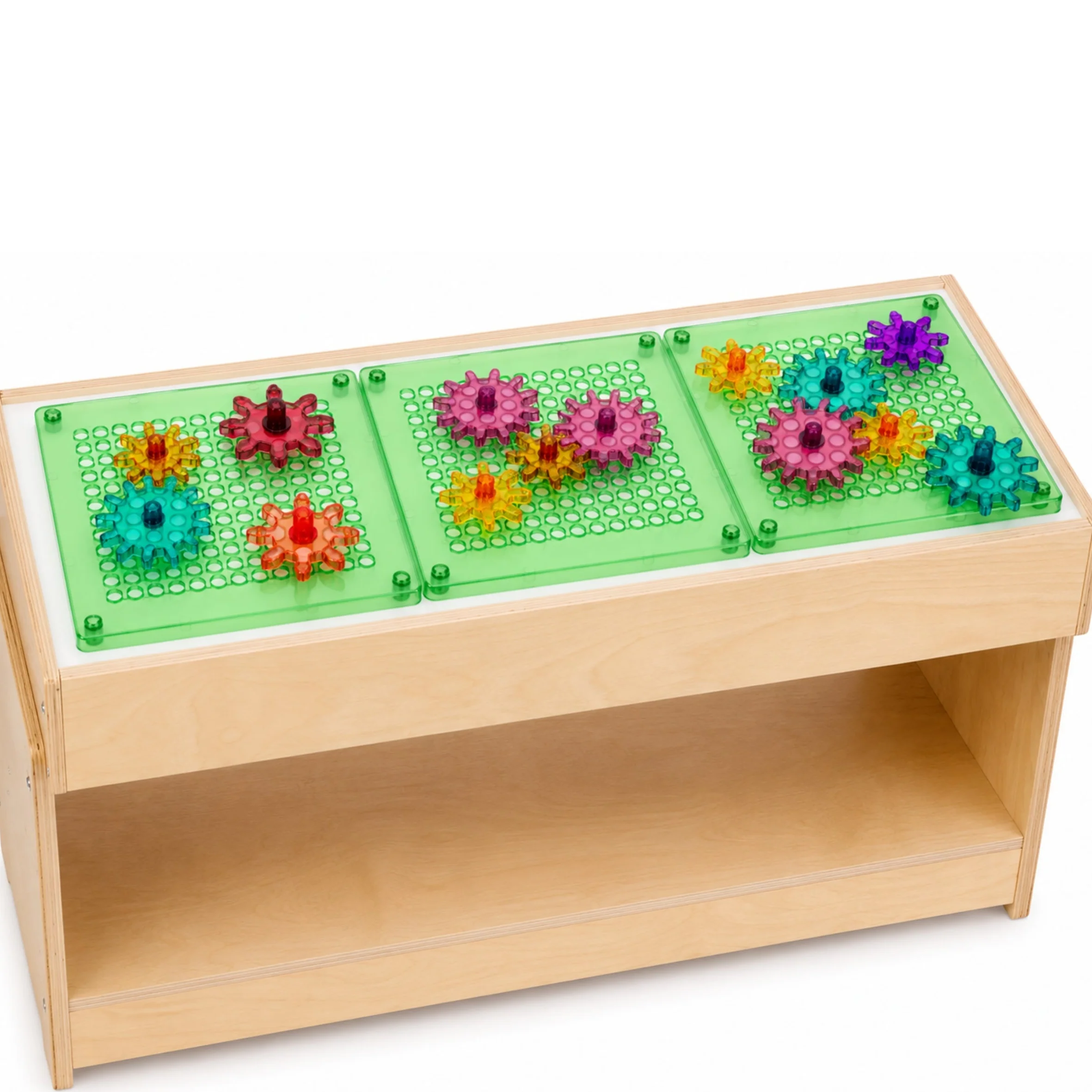 Light Table Gears & Plates | Set of 3 STEM Gear Boards with 24 Spinning Gears