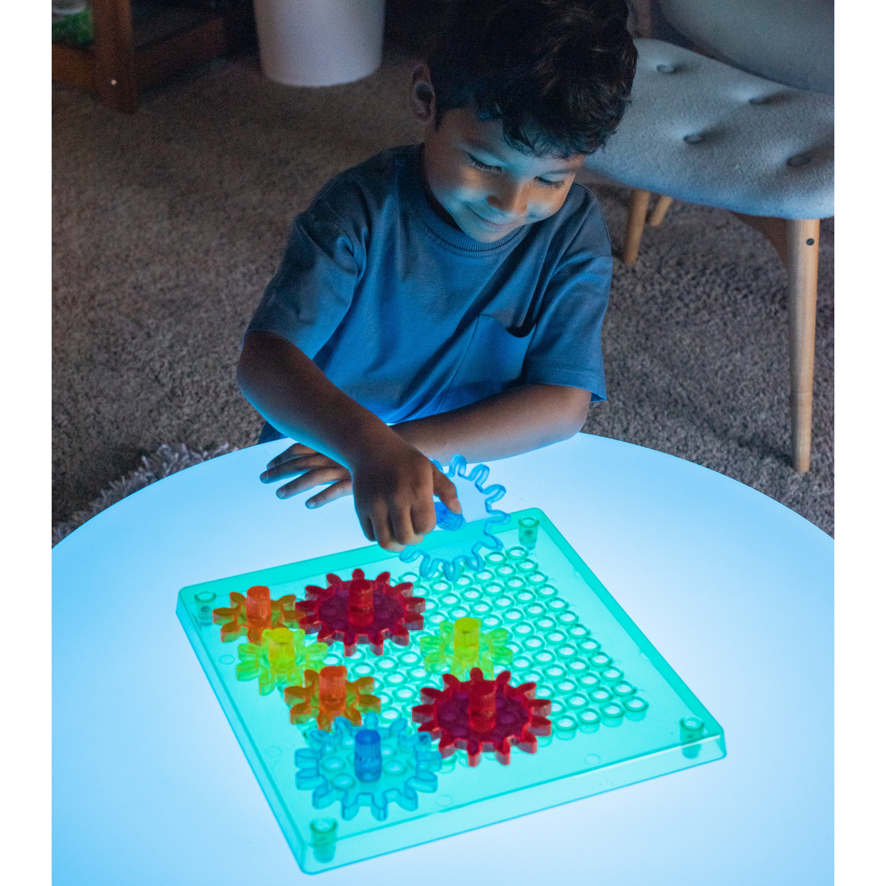 Light Table Gears & Plates | Set of 3 STEM Gear Boards with 24 Spinning Gears - Image 6