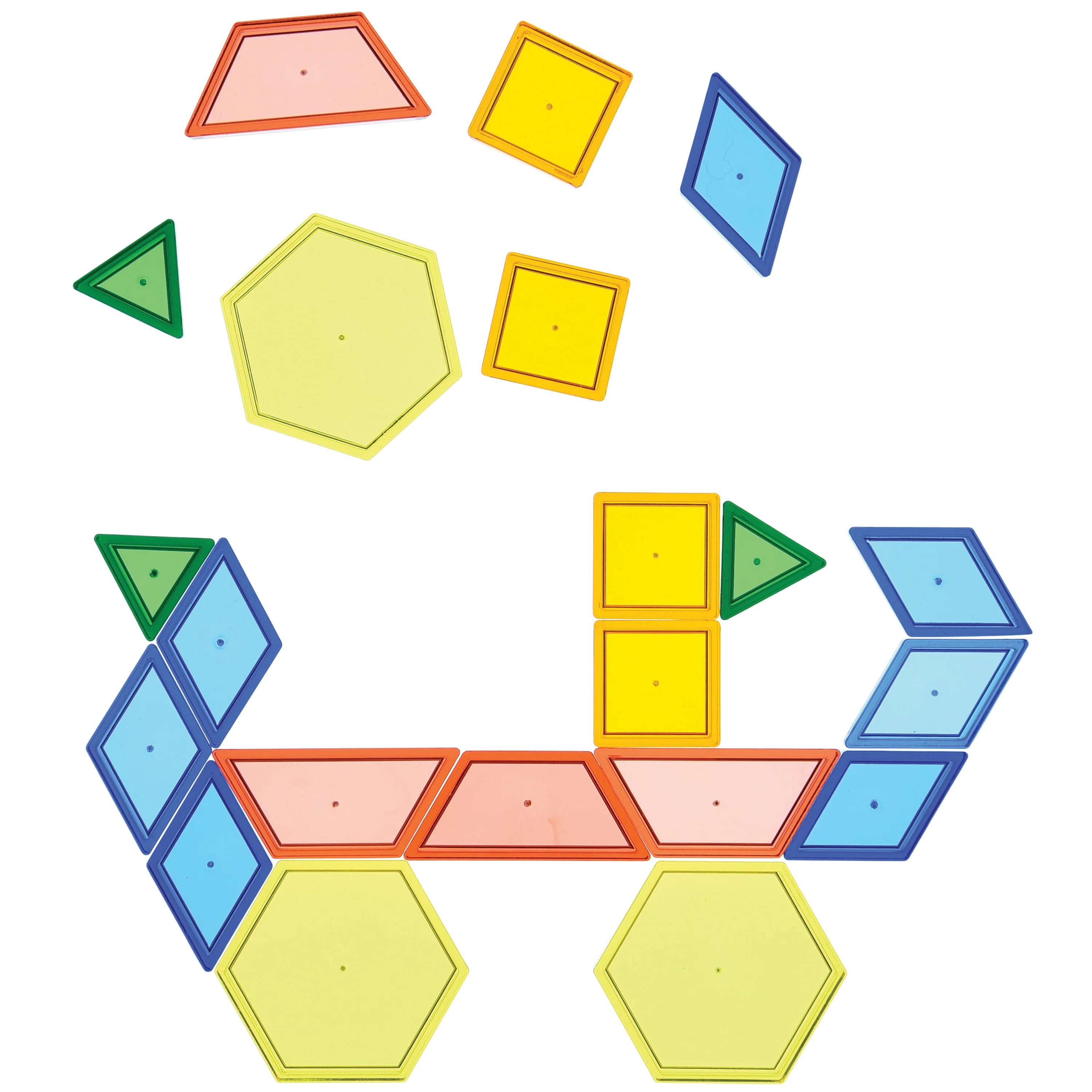 Translucent Light Table Pattern Blocks | 147-Piece Creative STEM Learning Set - Image 10