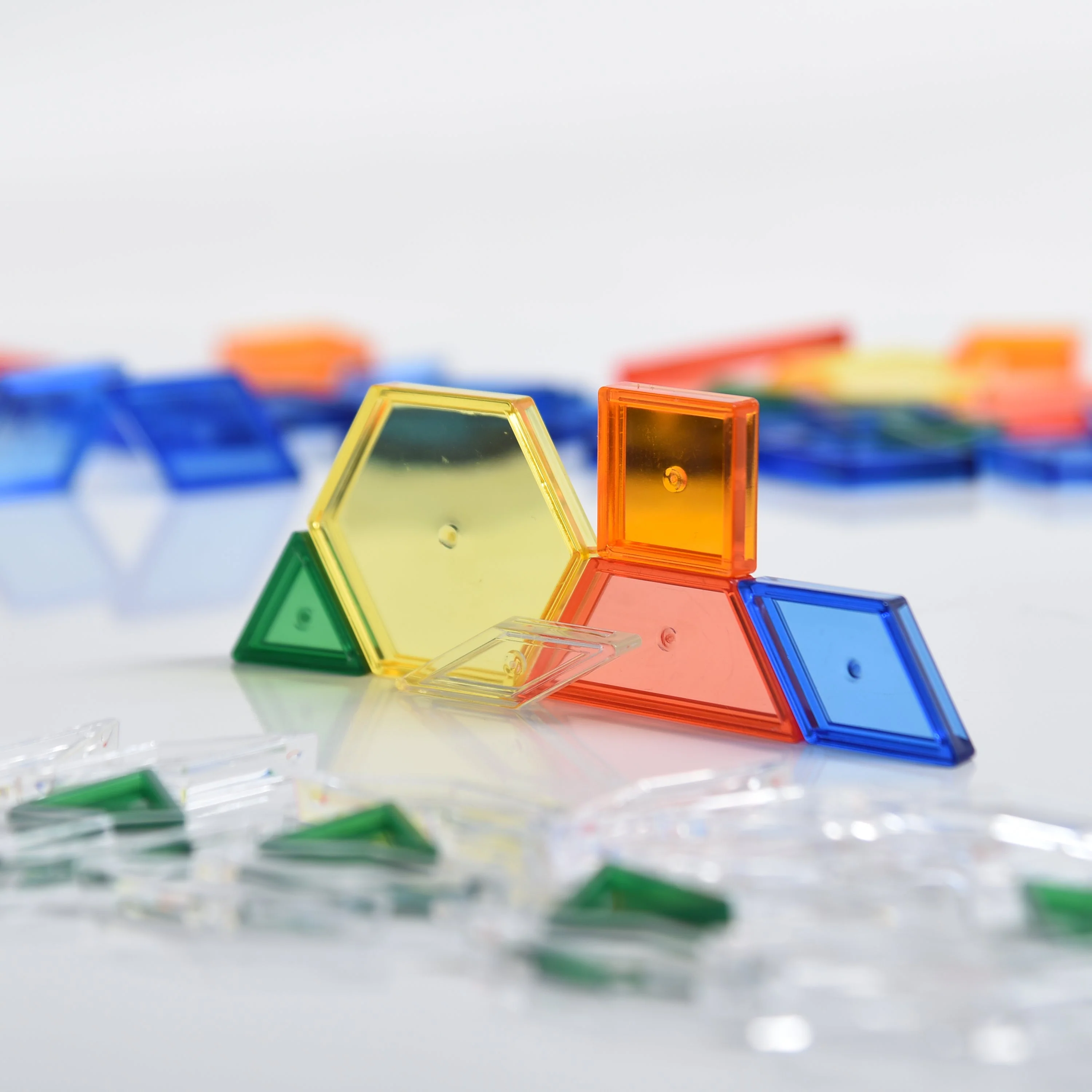 Translucent Light Table Pattern Blocks | 147-Piece Creative STEM Learning Set - Image 2