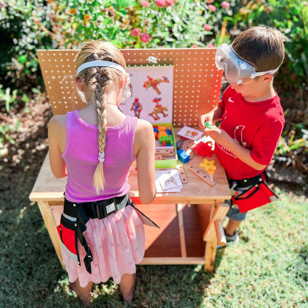 Little Carpenter Kids Wooden Work Bench - Image 11
