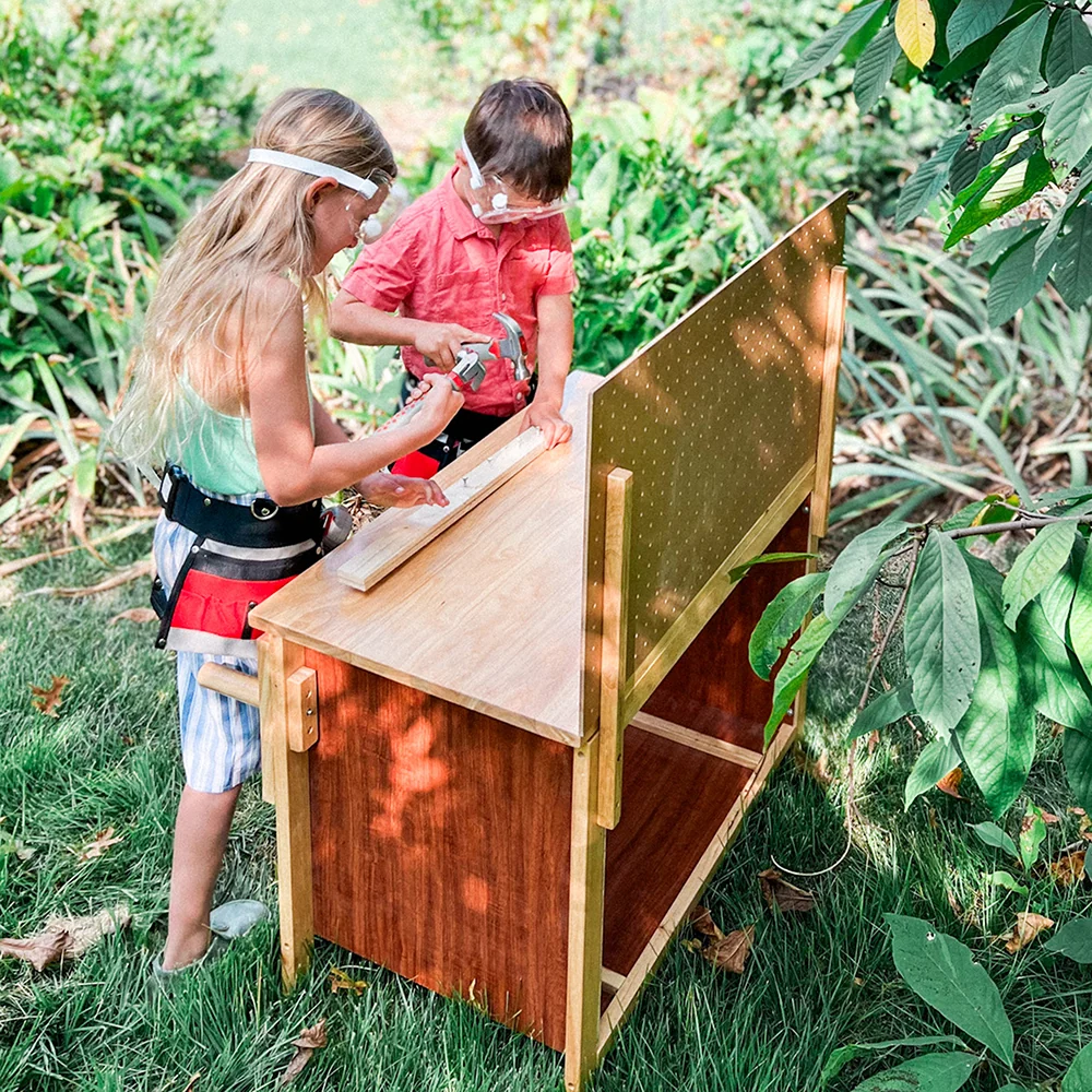 Little Carpenter Kids Wooden Work Bench - Image 8
