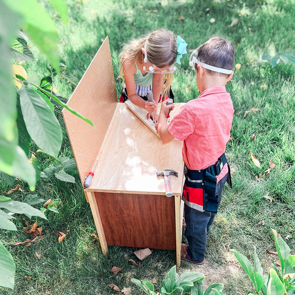Little Carpenter Kids Wooden Work Bench - Image 9