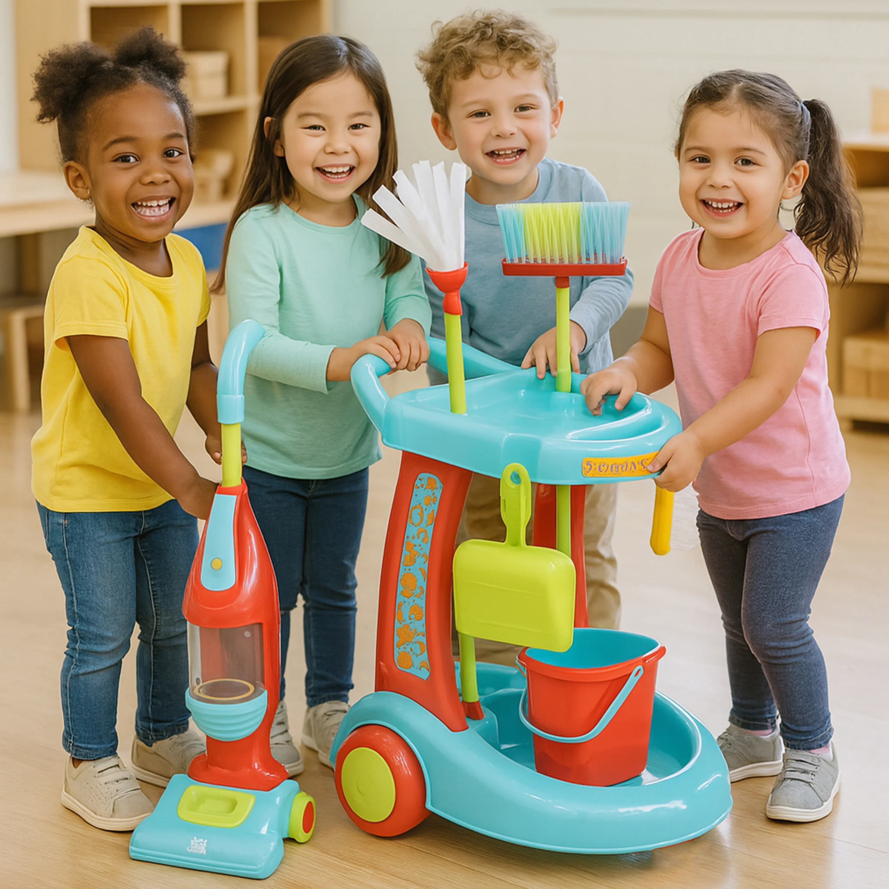 Interactive Kids Cleaning Set with Sound & Motion | Pretend Play Chores 3+ - Image 12