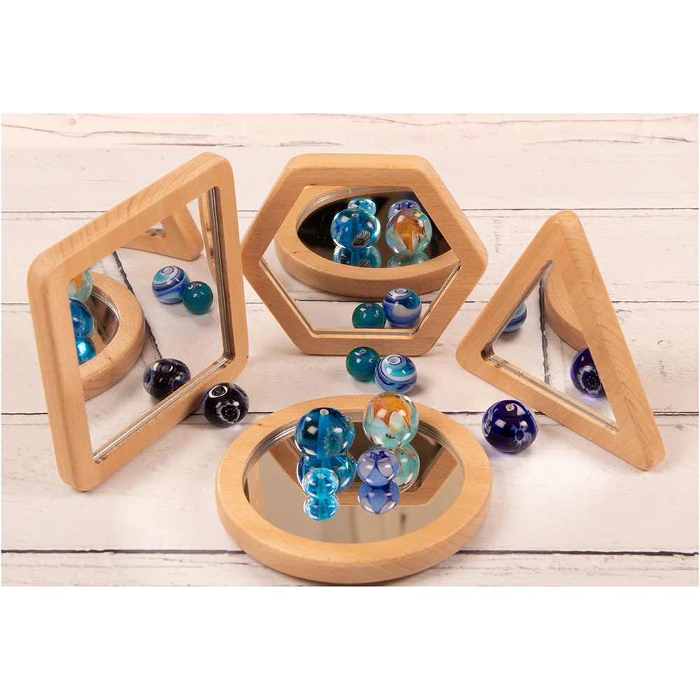 Little Looking Shape Discovery Mirrors | Eco-Friendly Wooden Reflection Set - Image 5
