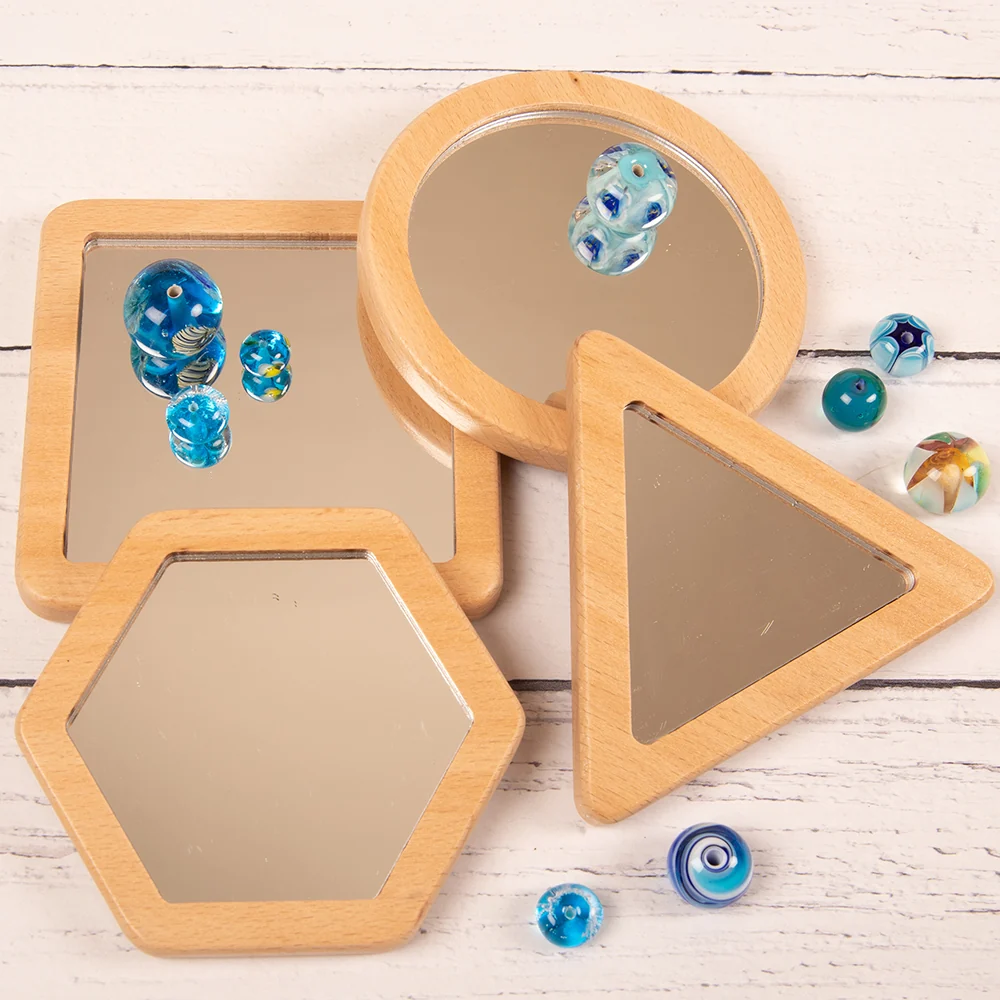 Little Looking Shape Discovery Mirrors | Eco-Friendly Wooden Reflection Set - Image 6