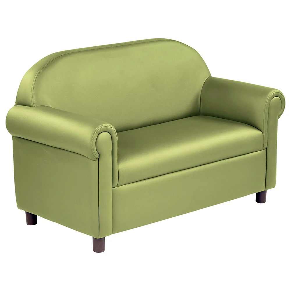 Little Lux Fern Green Preschool Chair & Sofa Set | Adjustable Faux Leather Kids’ Seating - Image 3