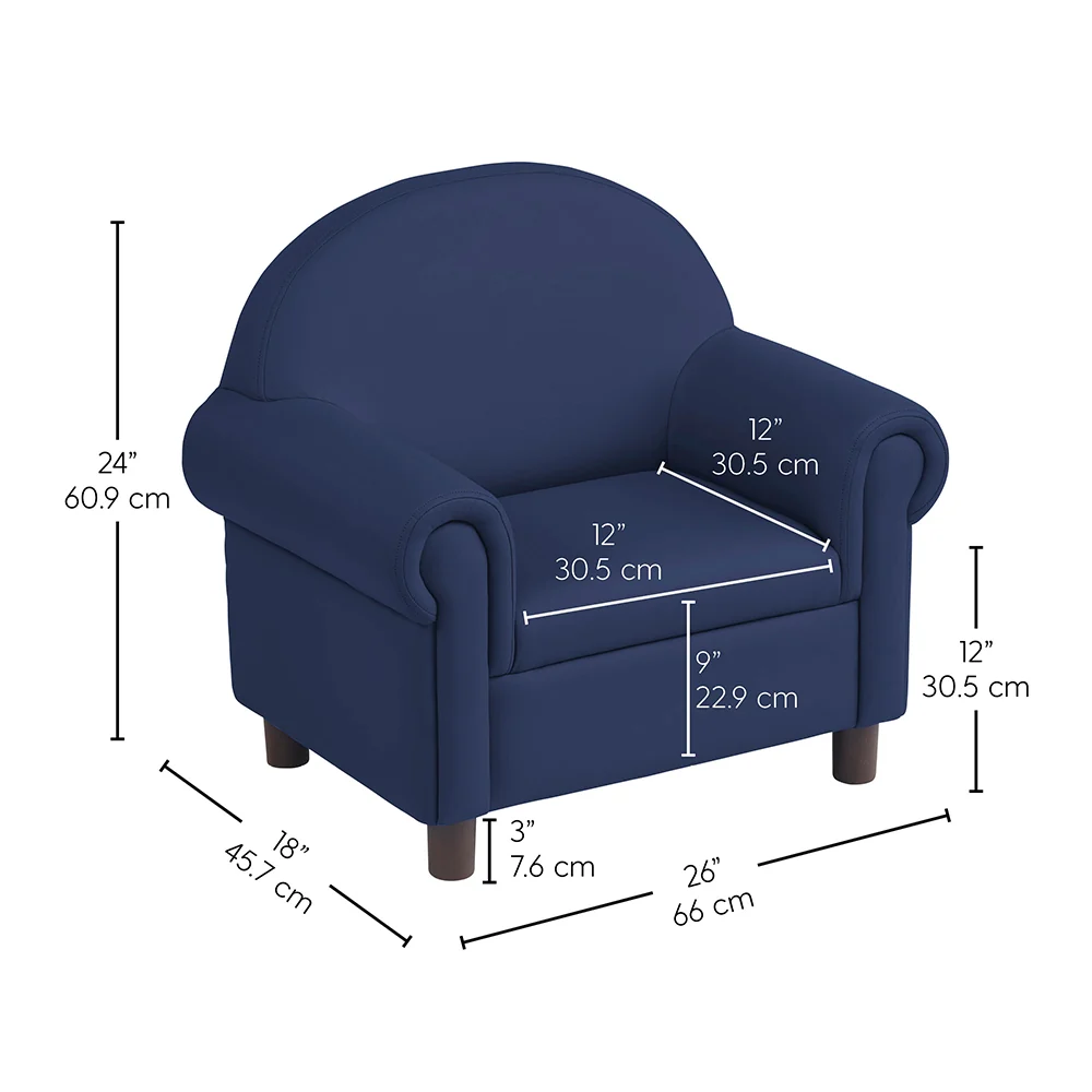 Little Lux Navy Preschool Chair & Sofa Set | Adjustable Faux Leather Kids’ Seating - Image 14