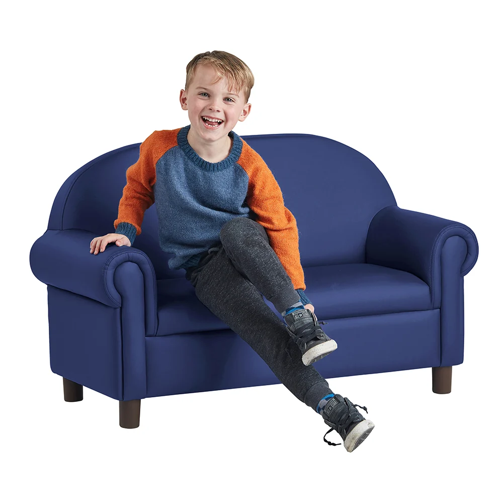Little Lux Navy Preschool Chair & Sofa Set | Adjustable Faux Leather Kids’ Seating - Image 22