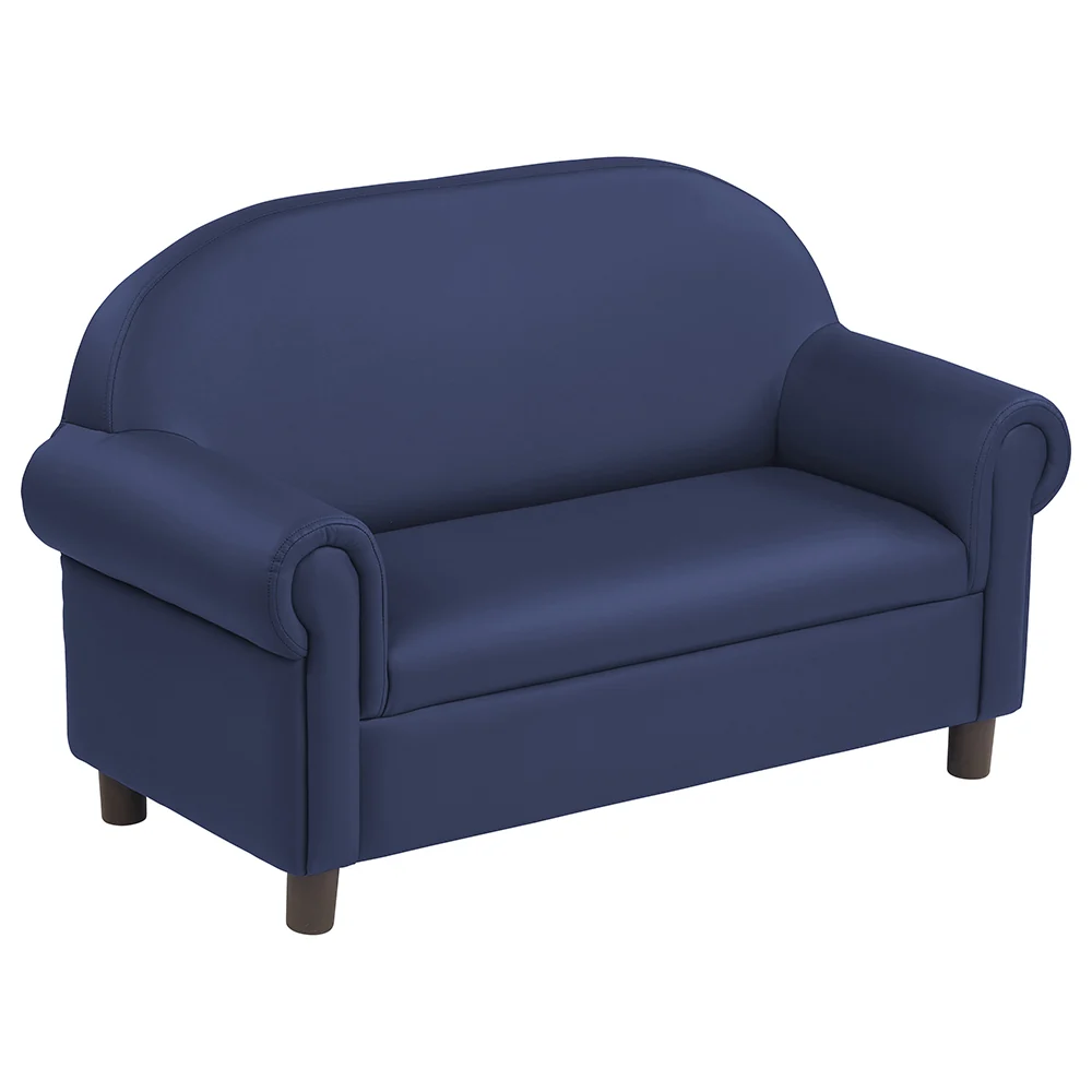 Little Lux Navy Preschool Chair & Sofa Set | Adjustable Faux Leather Kids’ Seating - Image 3