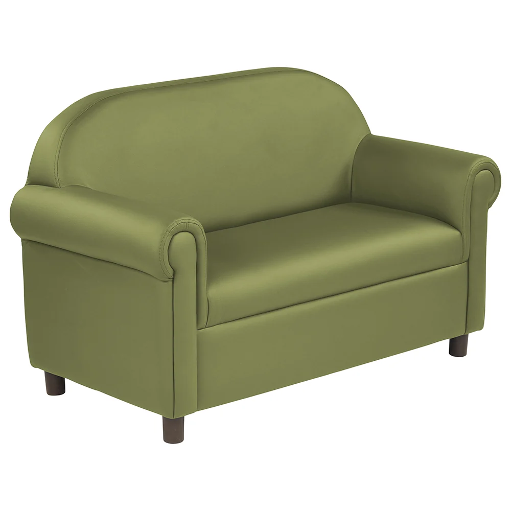 Little Lux Fern Green Preschool Sofa | Adjustable Faux Leather Kids' Couch - Image 2