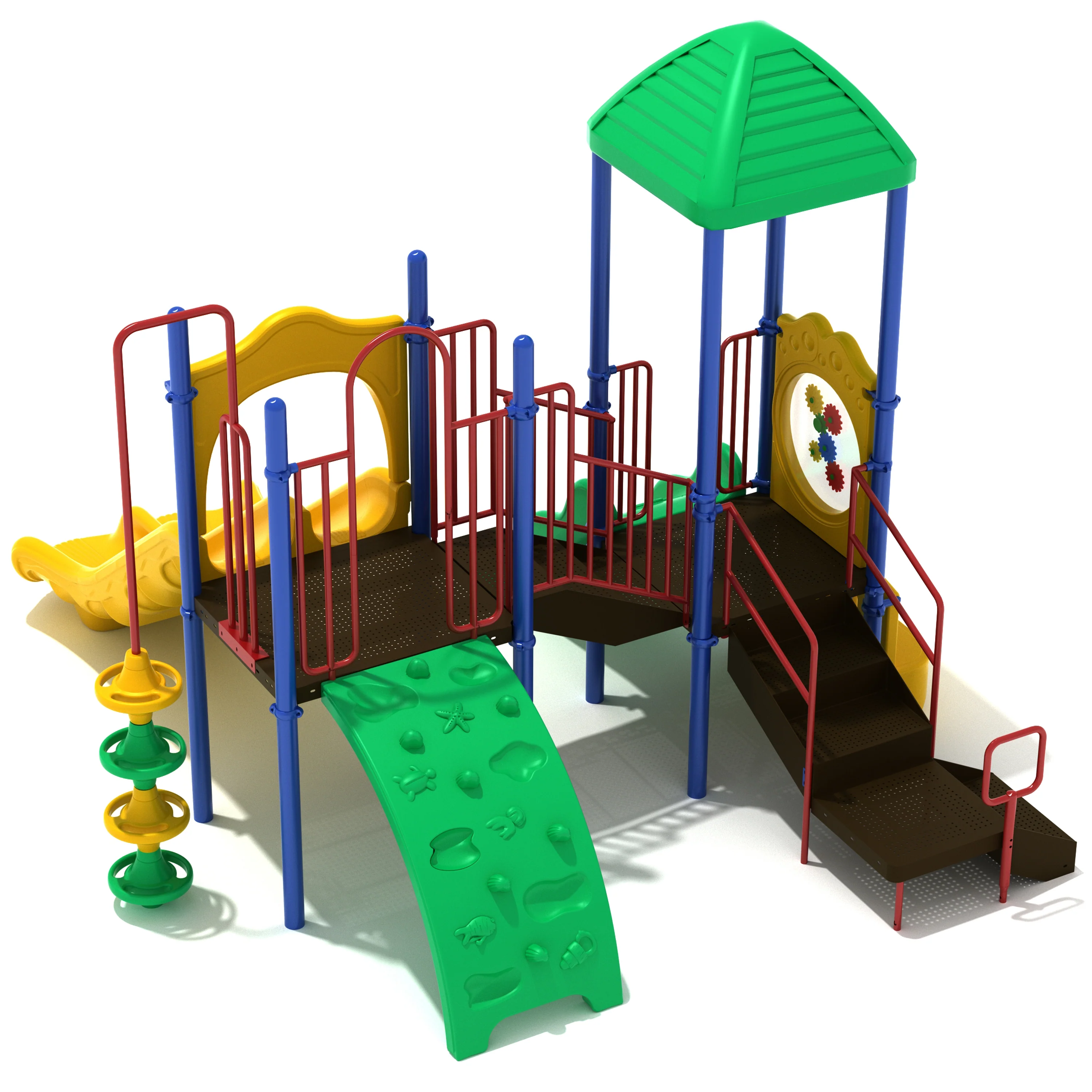 Los Arboles Multi-Climber Playground Set | Outdoor Play Structure with Double Slide, Activity Panels & Shade Roof for Ages 2–12 - Image 2