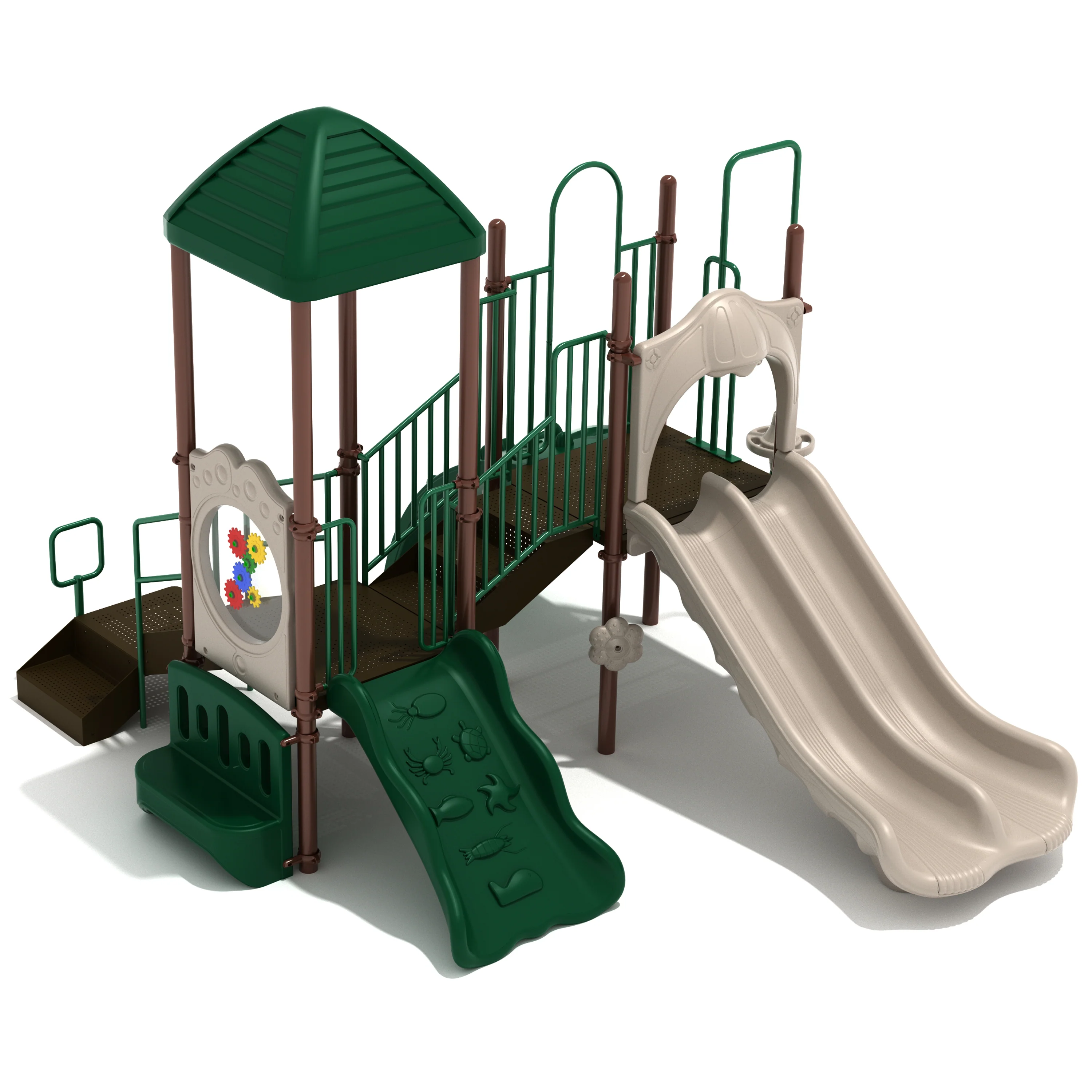 Los Arboles Multi-Climber Playground Set | Outdoor Play Structure with Double Slide, Activity Panels & Shade Roof for Ages 2–12 - Image 5