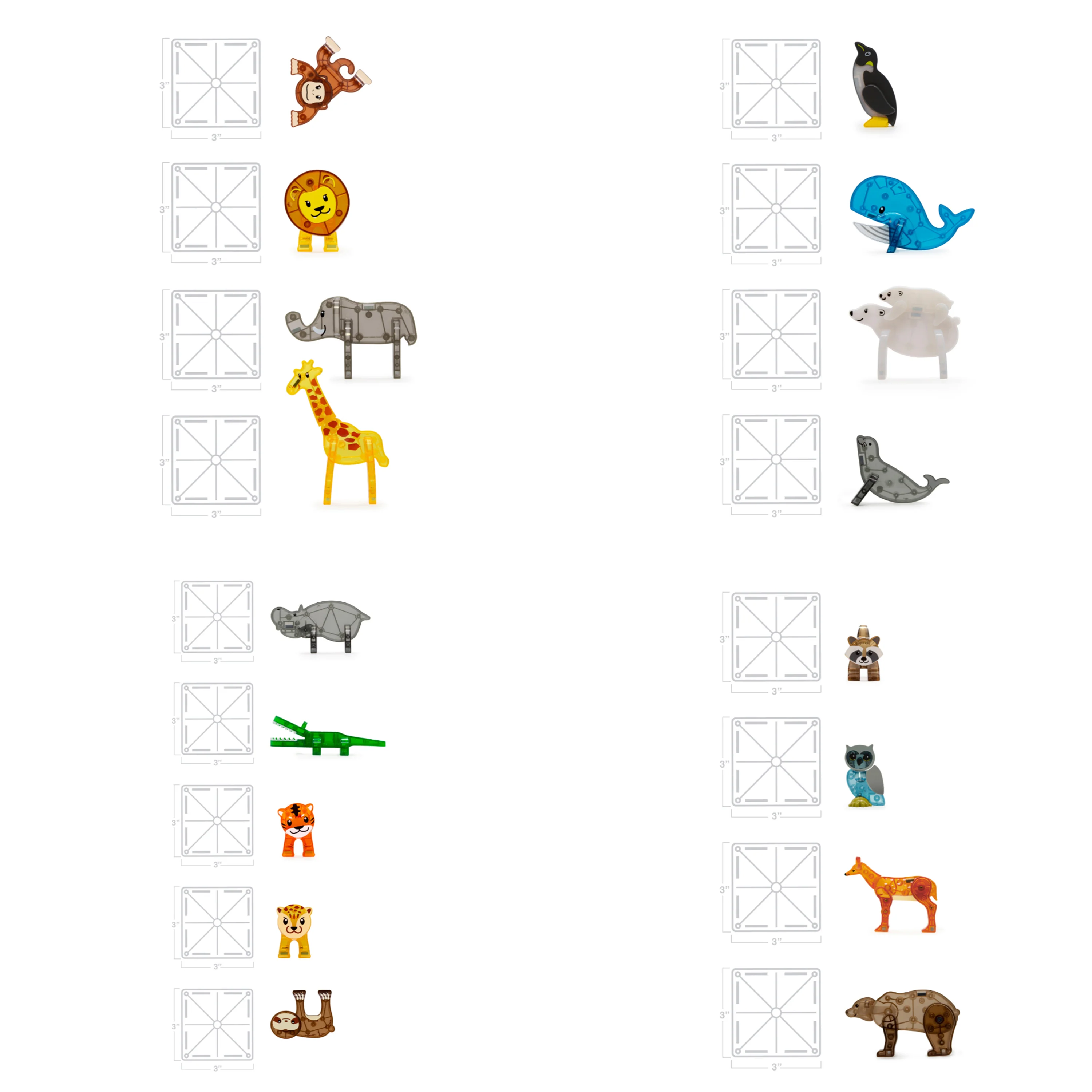 MAGNA-TILES® Magnetic Builders | Jungle, Safari, Arctic & Forest-Themed Magnetic Tile Sets - Image 3