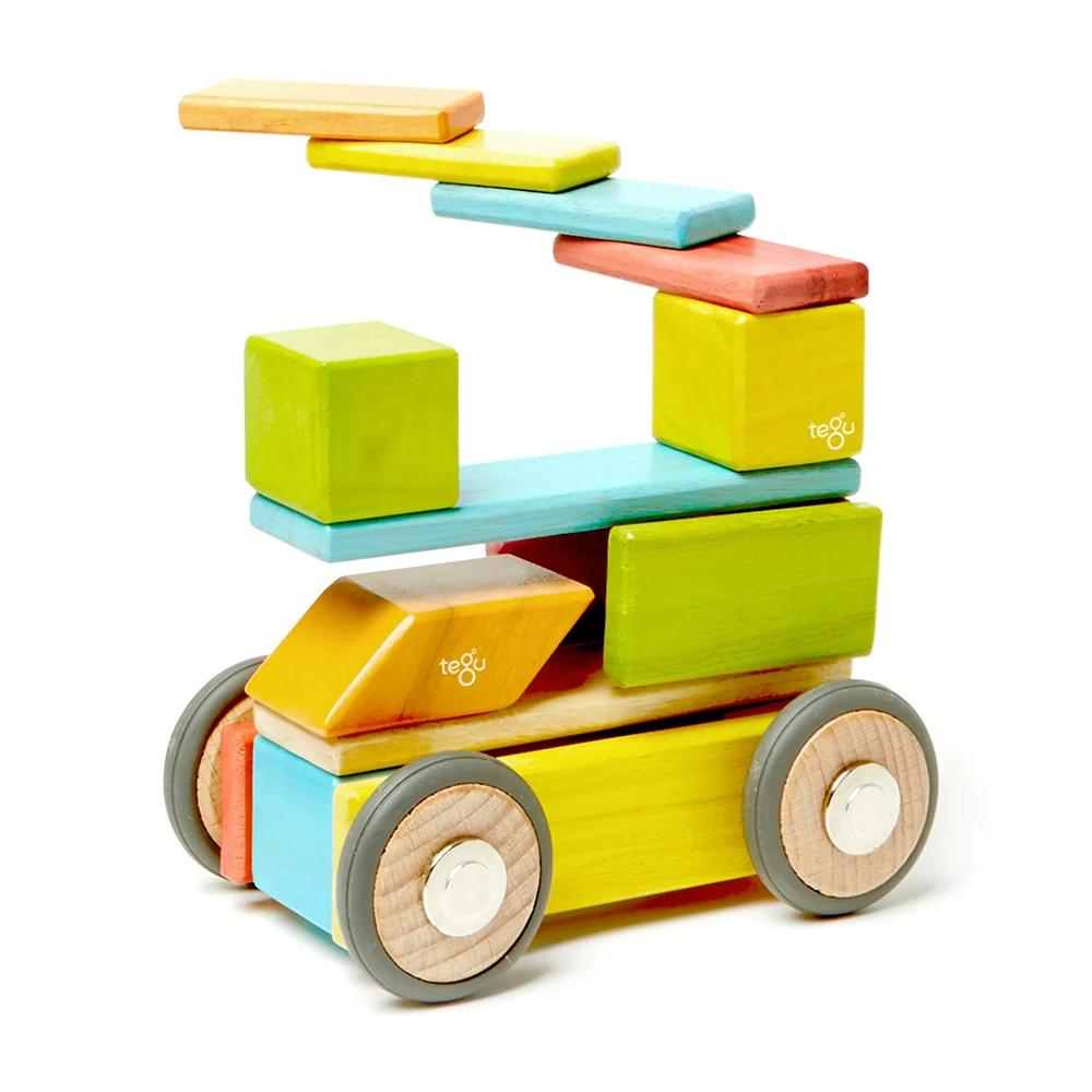 46-Piece Magnetic Wooden Building Set | Eco-Friendly Hardwood Blocks - Image 3