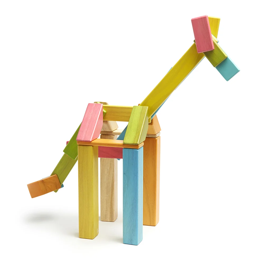 46-Piece Magnetic Wooden Building Set | Eco-Friendly Hardwood Blocks - Image 4